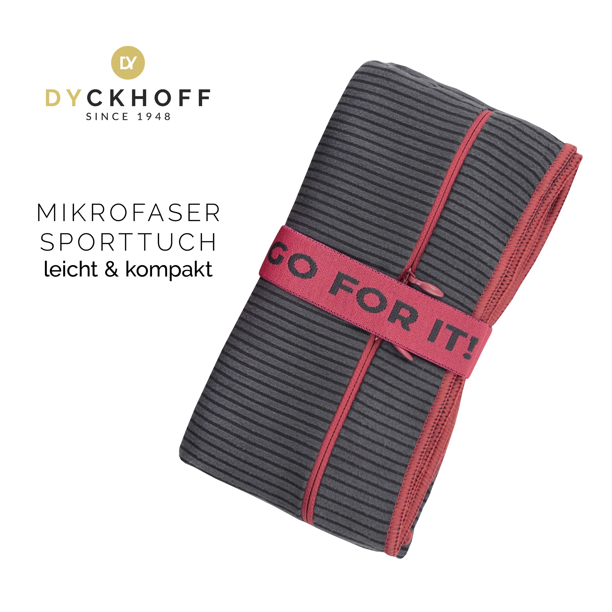 Dyckhoff Handtuch "Mikrofaser Sporttuch Struktur" Mit Überstülpkapuze, Schnelltrocknend, Leicht, Reißverschlusstasche