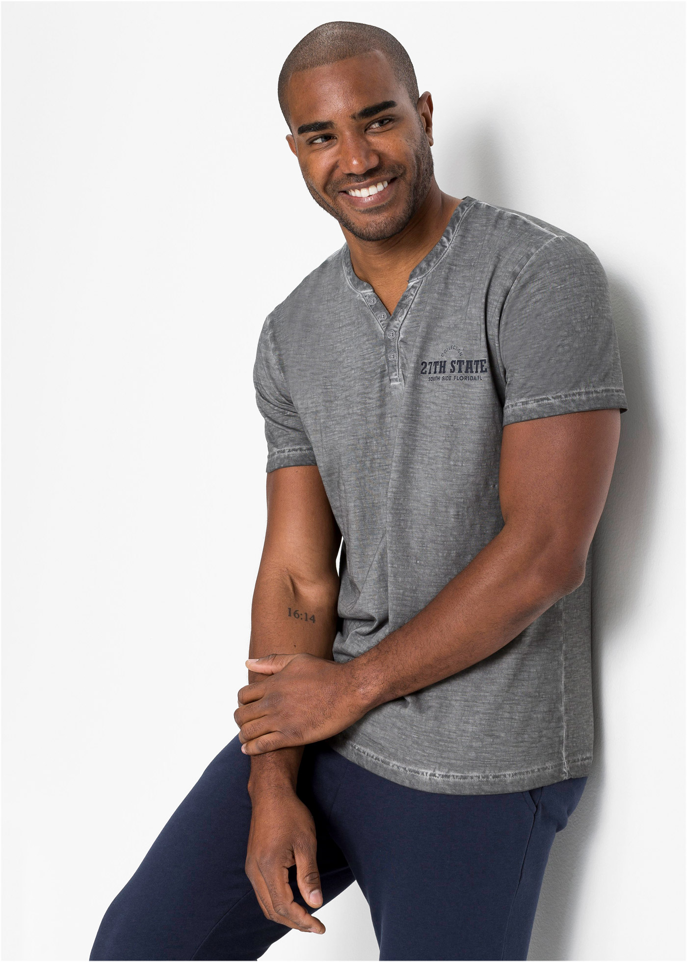 bonprix Regular fit, Kurzarm, aus Baumwolle, Fade Out Look