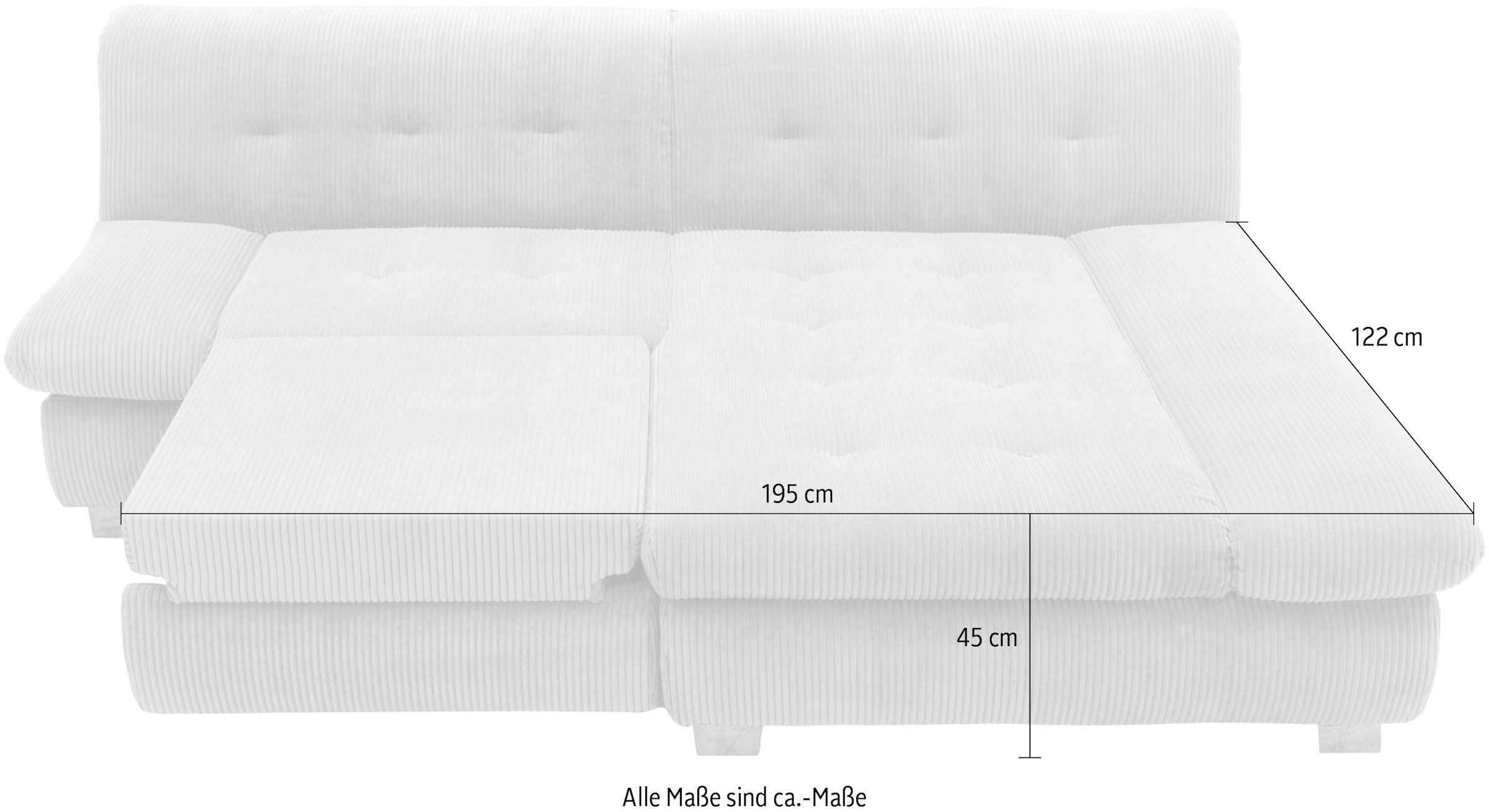 DOMO collection Ecksofa »100031 kompakte Stellmaße, komfortabel und bequem, L-Form«, wahlweise mit Bettfunktion und Armteilverstellung. Breite 234cm
