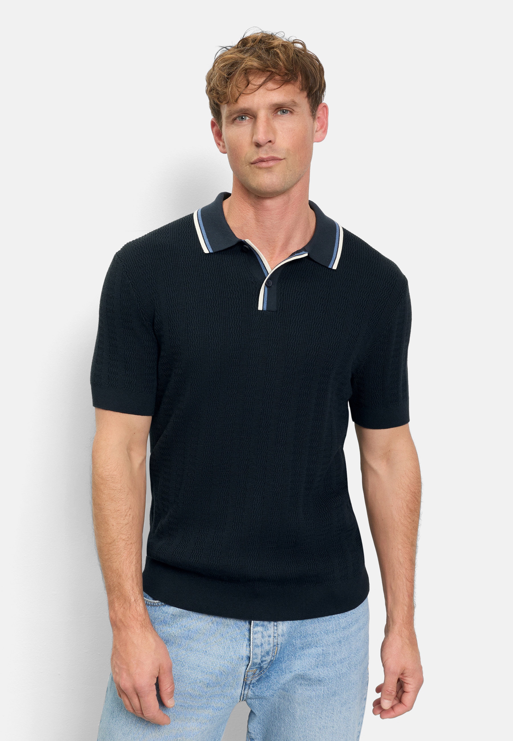 OLYMP Poloshirt "OLYMP Casual Strick" günstig online kaufen
