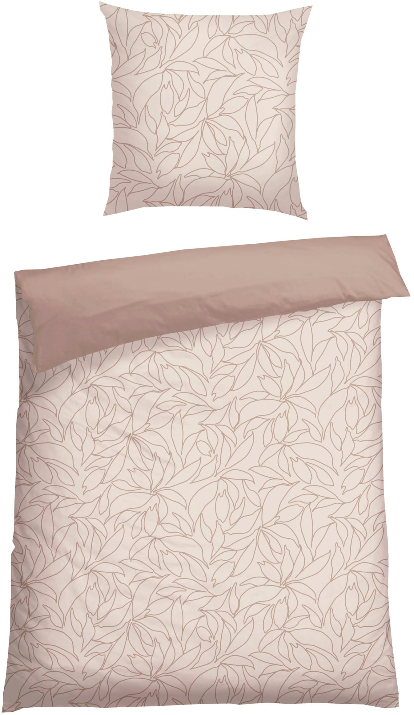 Schiesser Wendebettwäsche "Leaves aus weicher Baumwolle mit schlichtem Bota günstig online kaufen