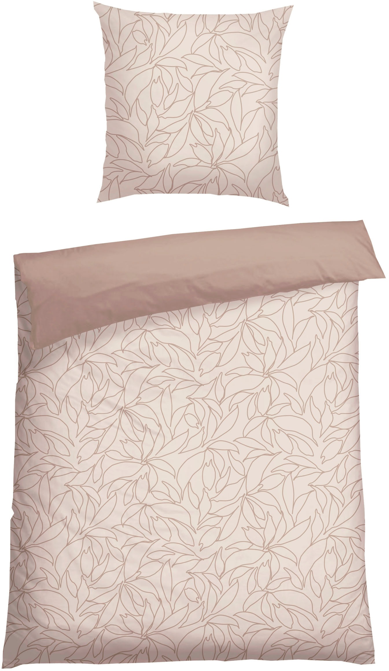 Schiesser Wendebettwäsche "Leaves aus weicher Baumwolle mit schlichtem Bota günstig online kaufen
