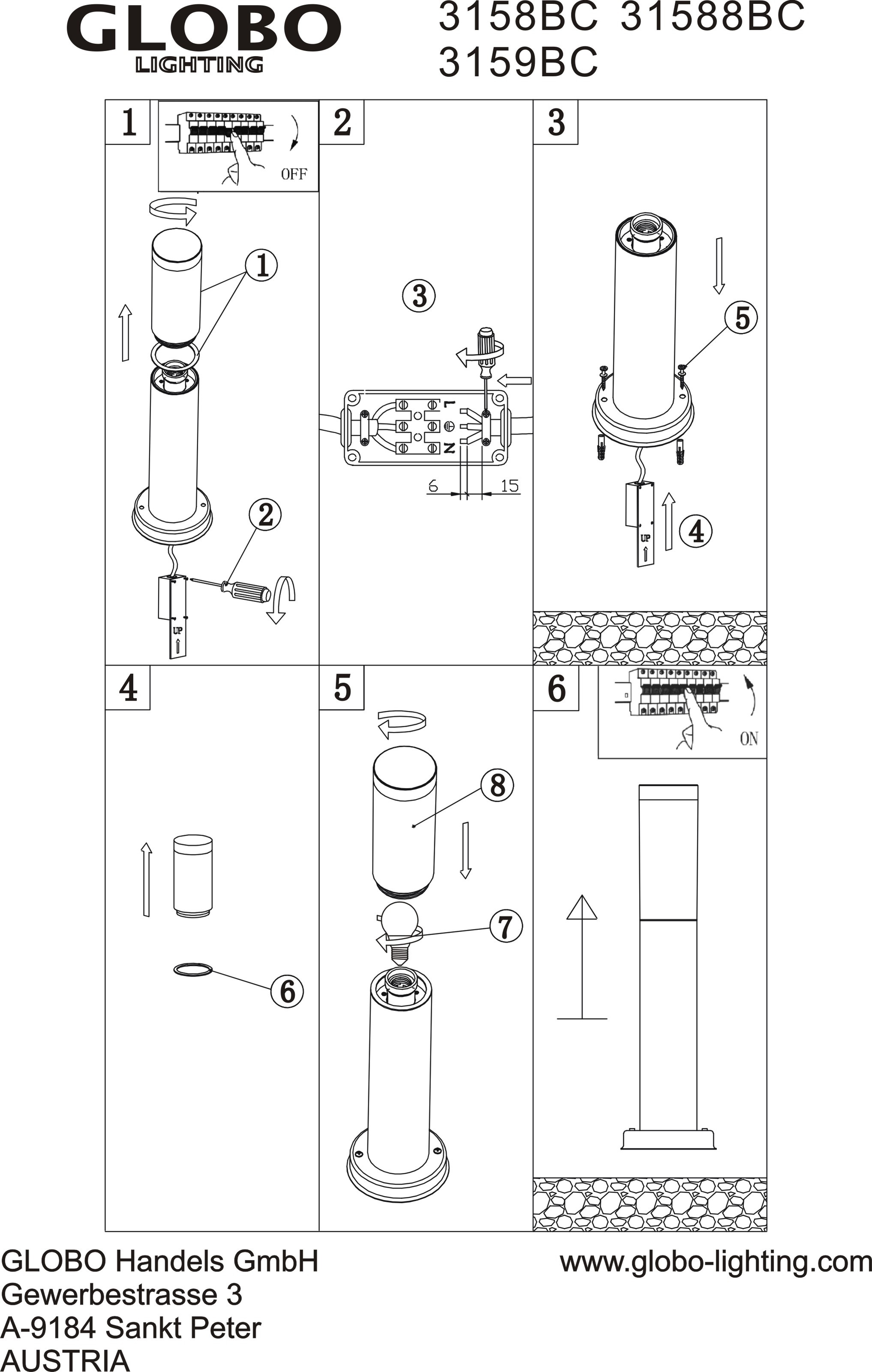 GLOBO LIGHTING Außen-Stehlampe »BOSTON« E27 1 Stk. Außenleuchte für Garten & Einfahrt Edelstahl