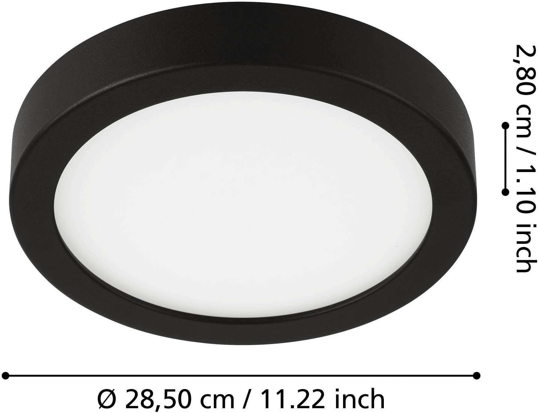 EGLO Aufbauleuchte »Fueva 5 Deckenleuchte, Metall und Kunststoff, schwarz, weiß, Lampe« LED-Modul 1 Stk. Warmweiß Aufbauleuchte dimmbar, Deckenlampe, LED Aufbaulampe, Lampe Decke