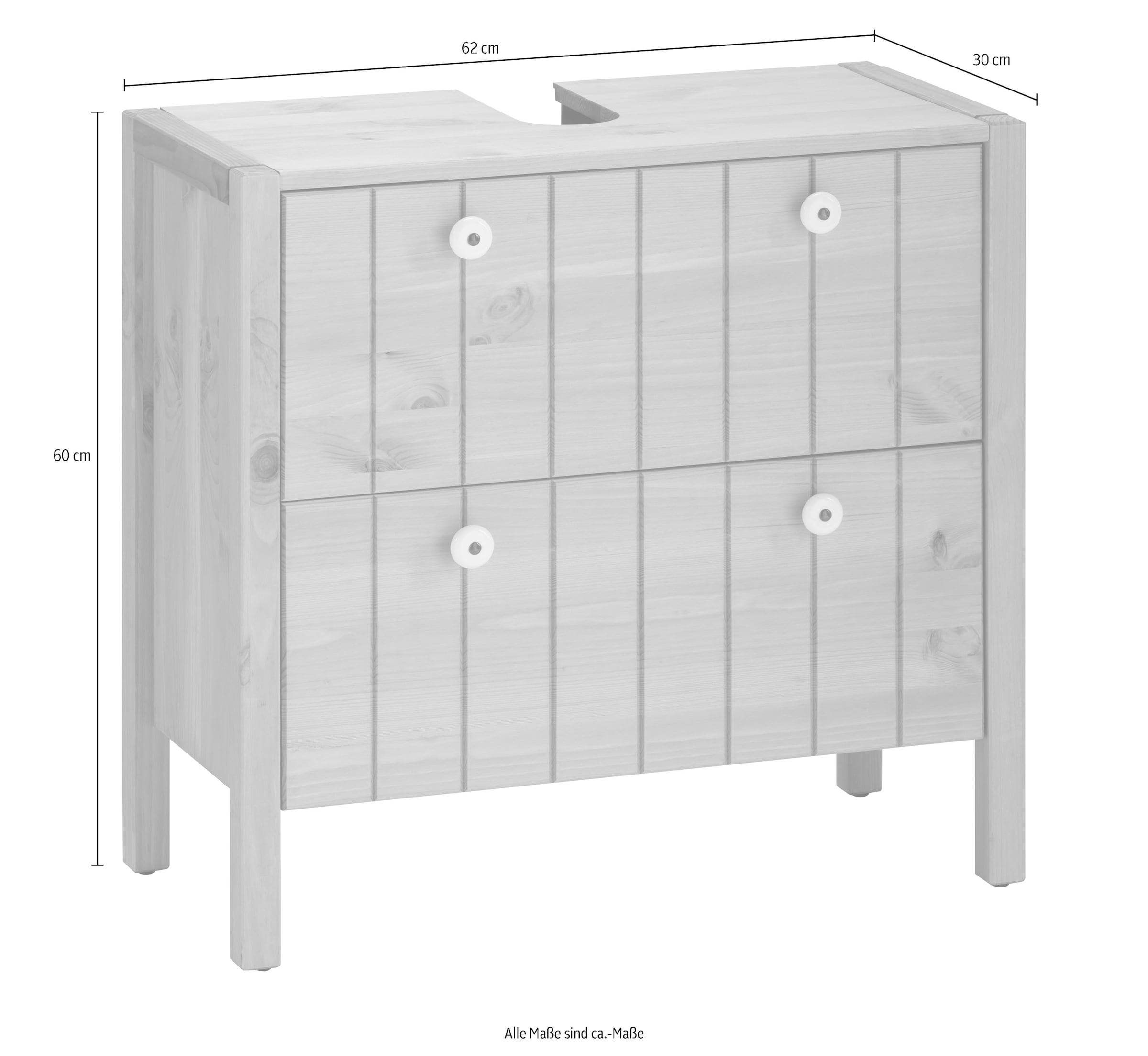 Home affaire Waschbeckenunterschrank »Tina«, Badmöbel, Schrank, Breite 57 cm, Massivholz