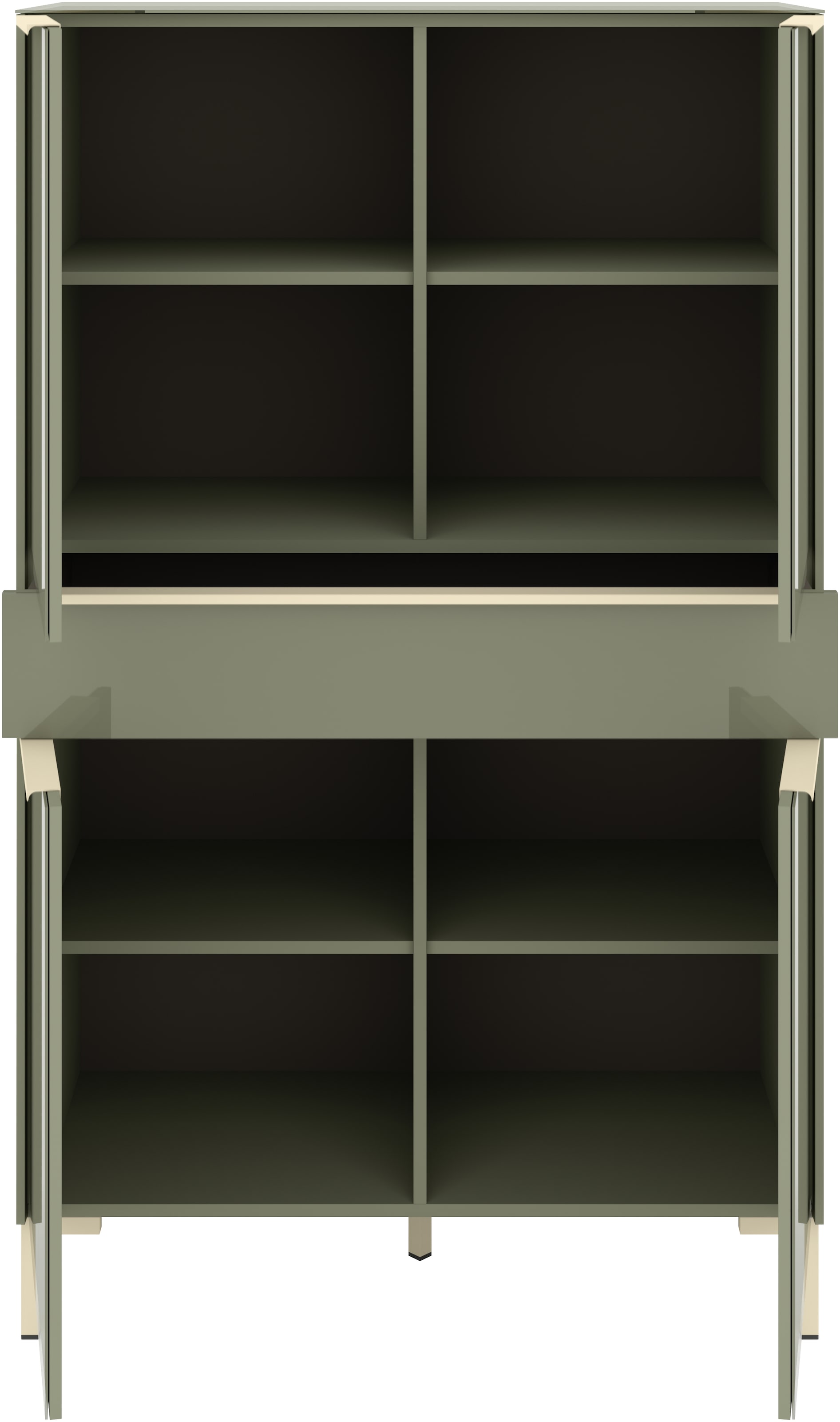 set one by Musterring Highboard »Reno« 1 Stk. tlg. Mit Winkelfuß in diversen Farben, 154 cm Höhe & Farbauswahl