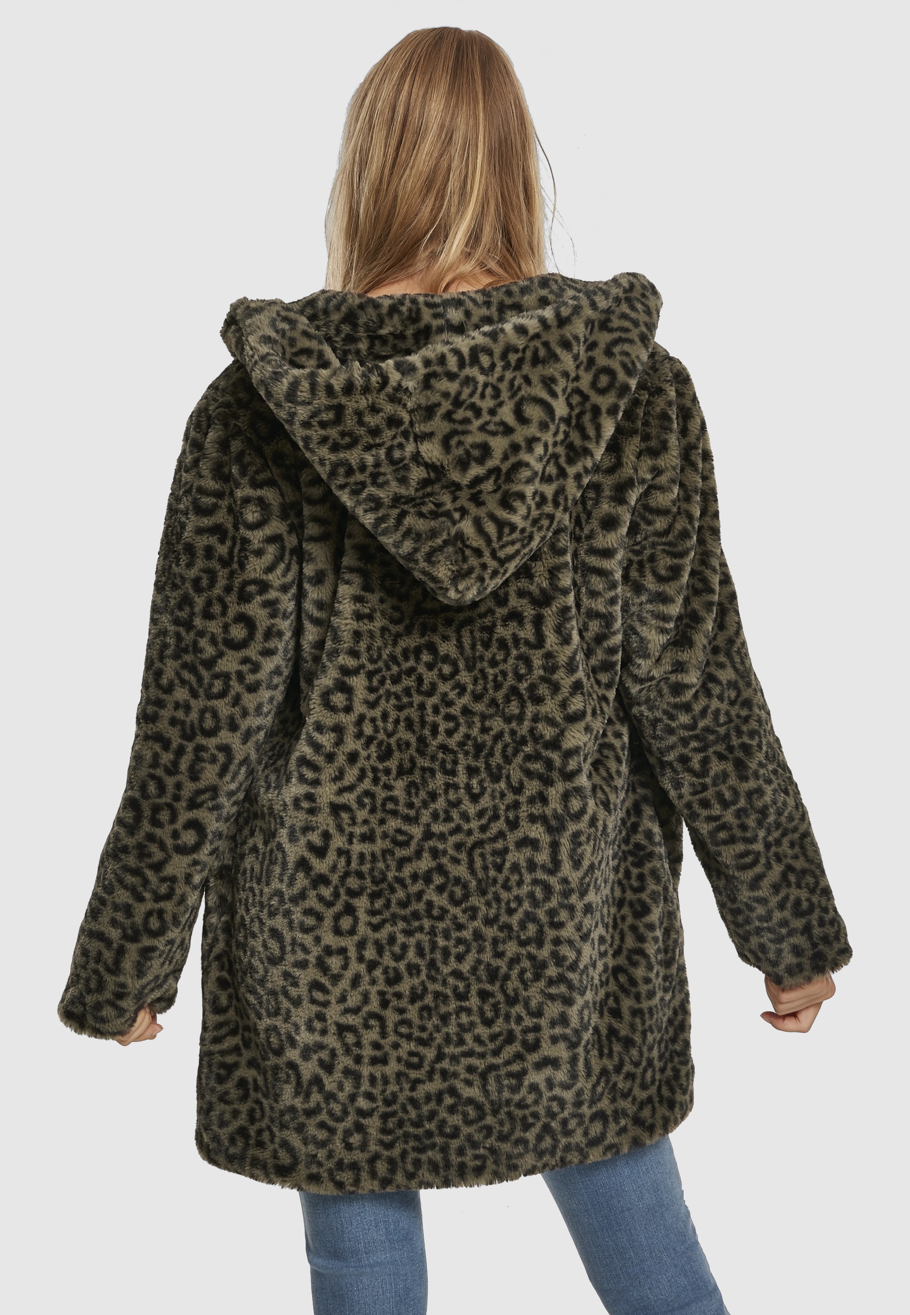 URBAN CLASSICS Parka »Urban Classics Damen Ladies Leo Teddy Coat« 1 Stk. tlg. mit Kapuze