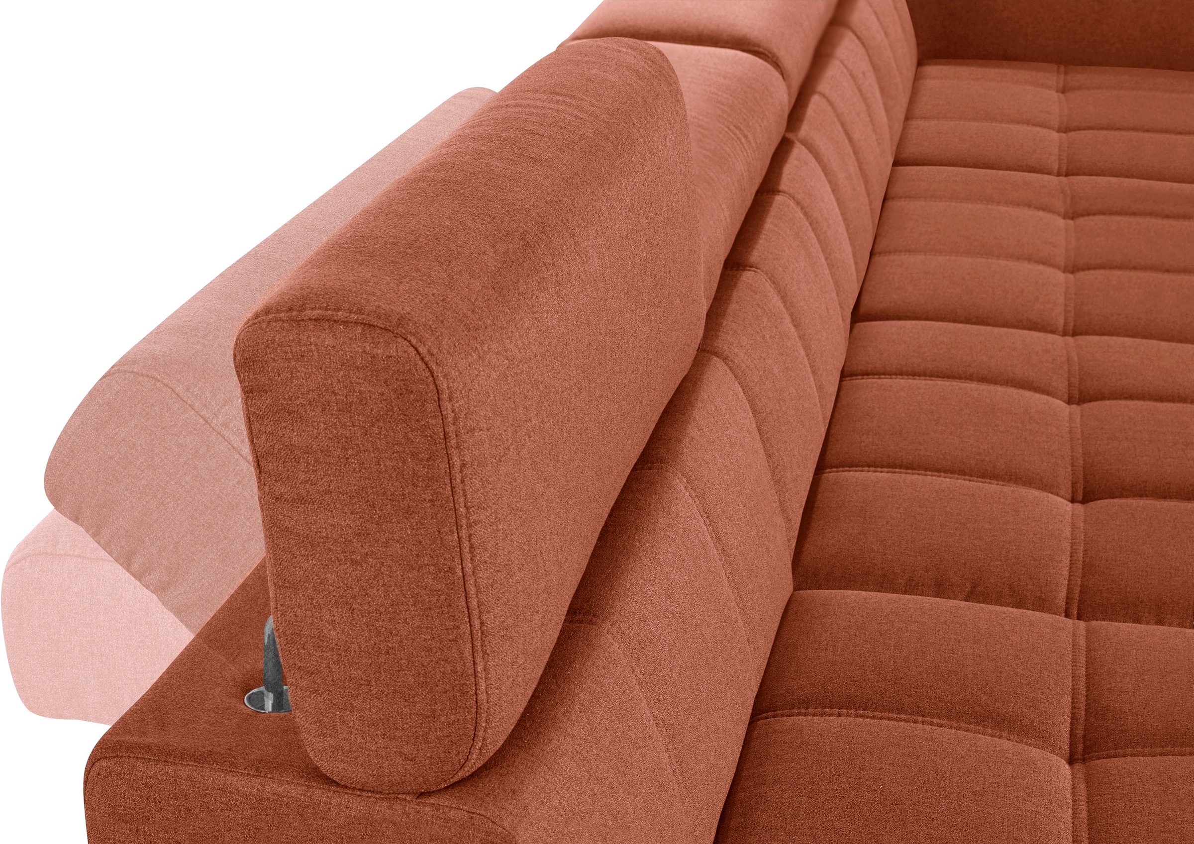 DOMO collection Wohnlandschaft »Cunelli tolle Sitznähte als Designelement, fester Sitzkomfort, U-Form«, wahlweise mit Kopfteilverstellung, bodenfrei