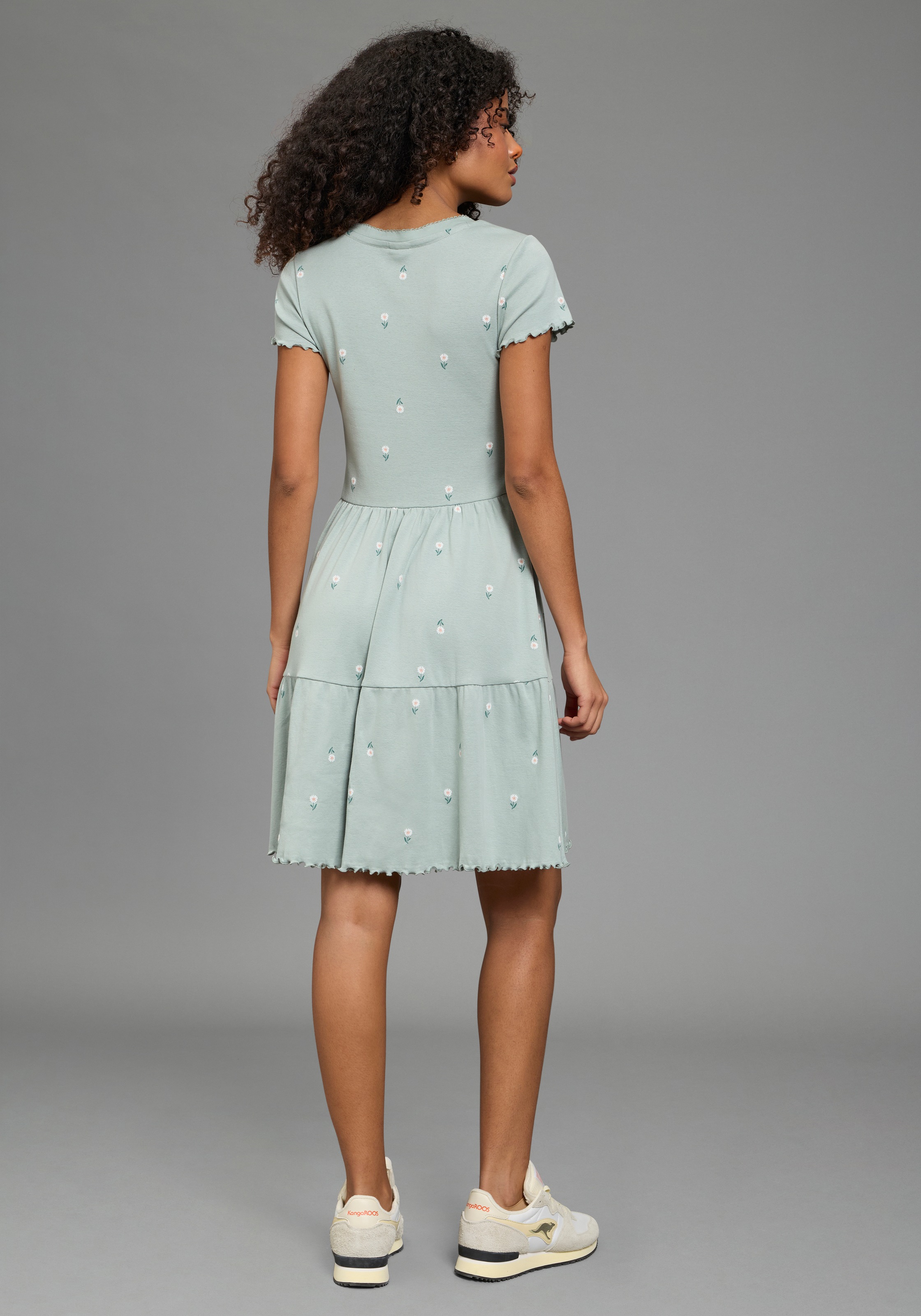 KangaROOS Jerseykleid kniefrei, für Casualmode und Streetwear, aus Baumwolle, Kurzarm