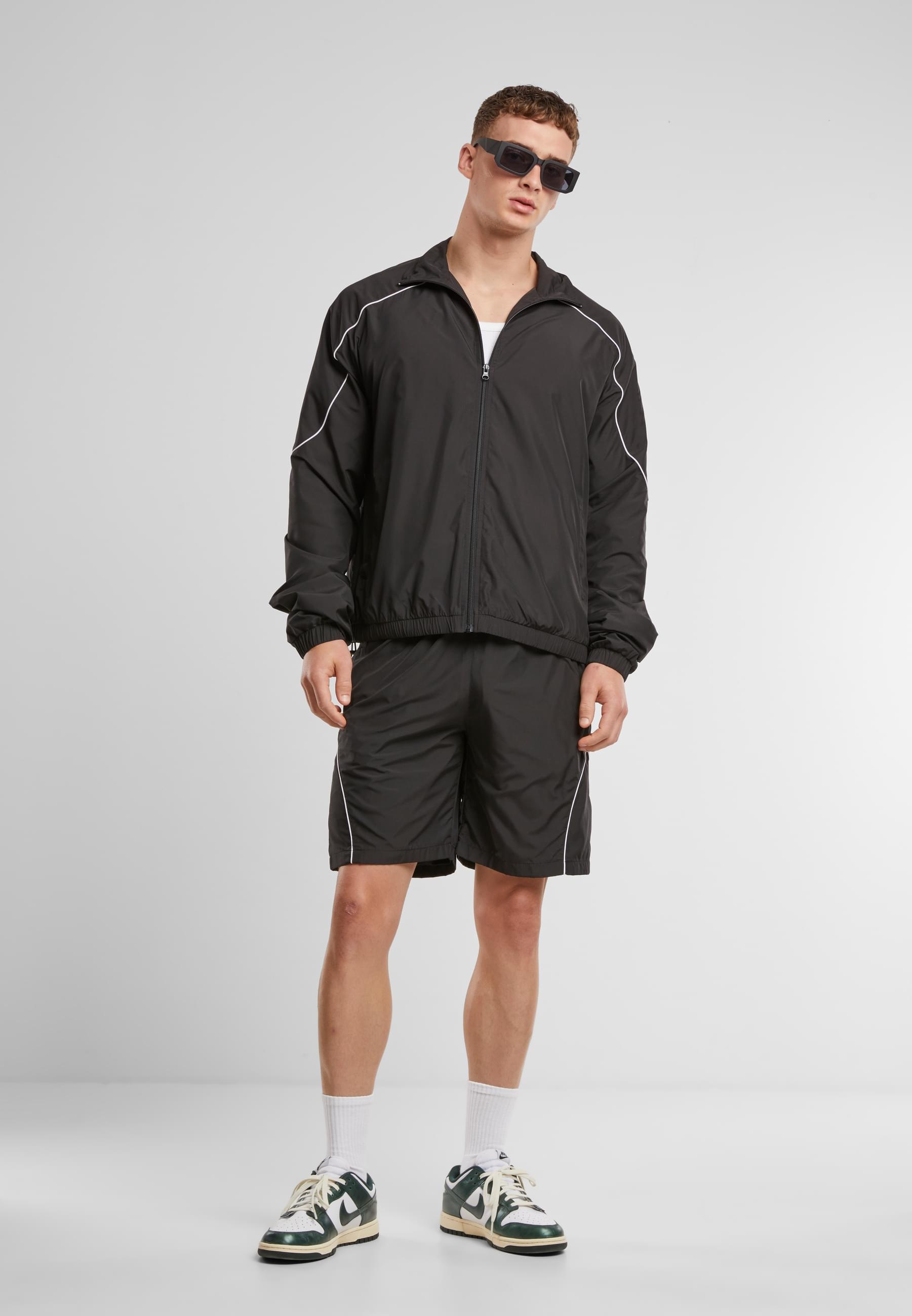 URBAN CLASSICS Trainingsjacke »Urban Classics Piped Panel Trackjacket«, (1 St.), ohne Kapuze