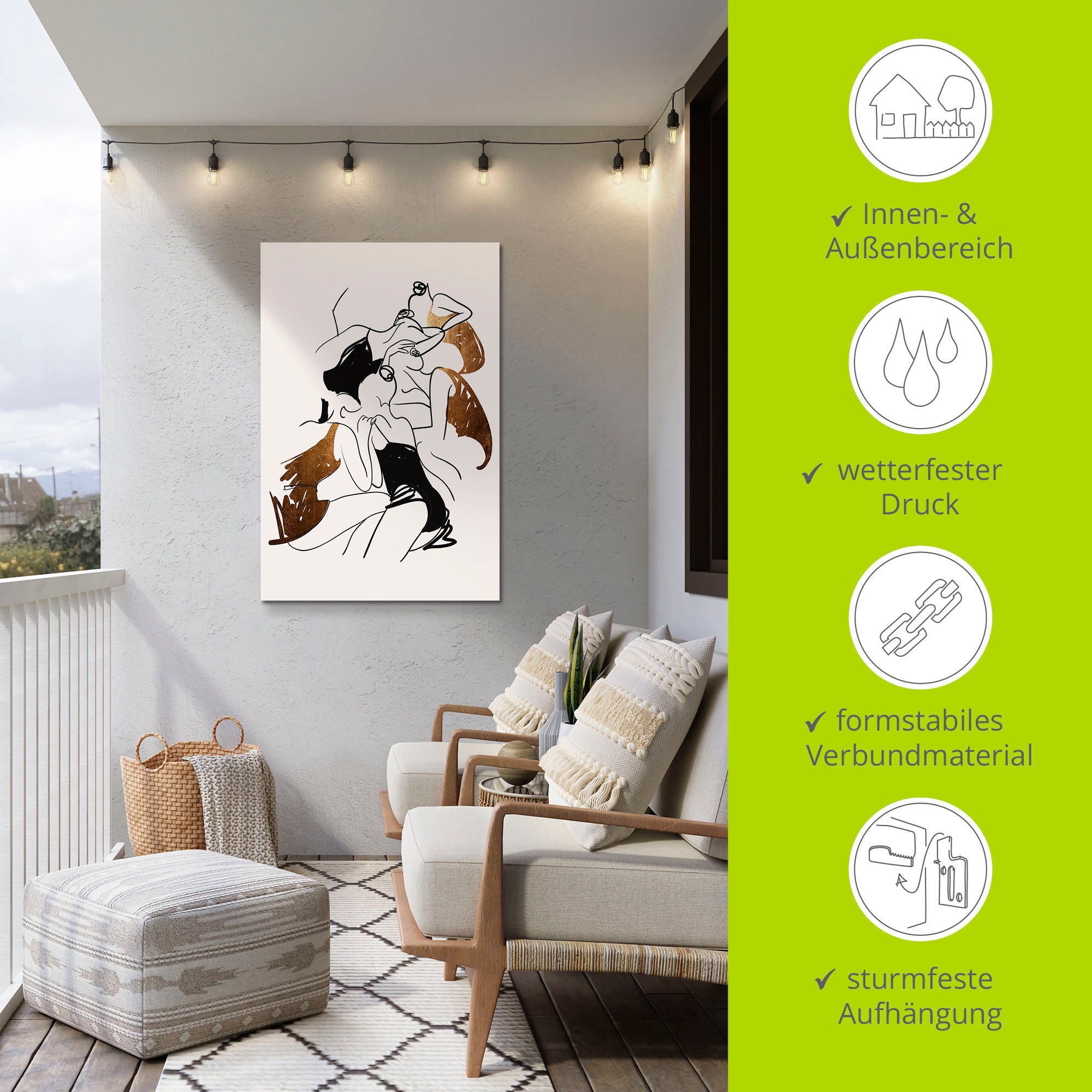 Artland Alu-Dibond-Druck »Ballerinas«, Bilder von Frauen, (1 St.), für Innen- und Außenbereich geeignet, Outdoorbild