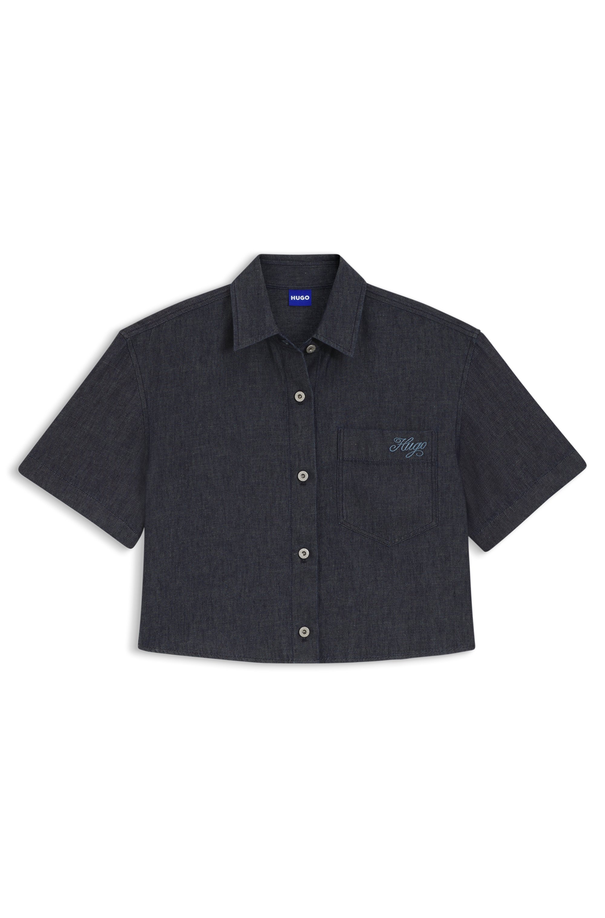 HUGO Blue Hemdbluse »Erynn« Boxy Fit aus sommerlichem Denim