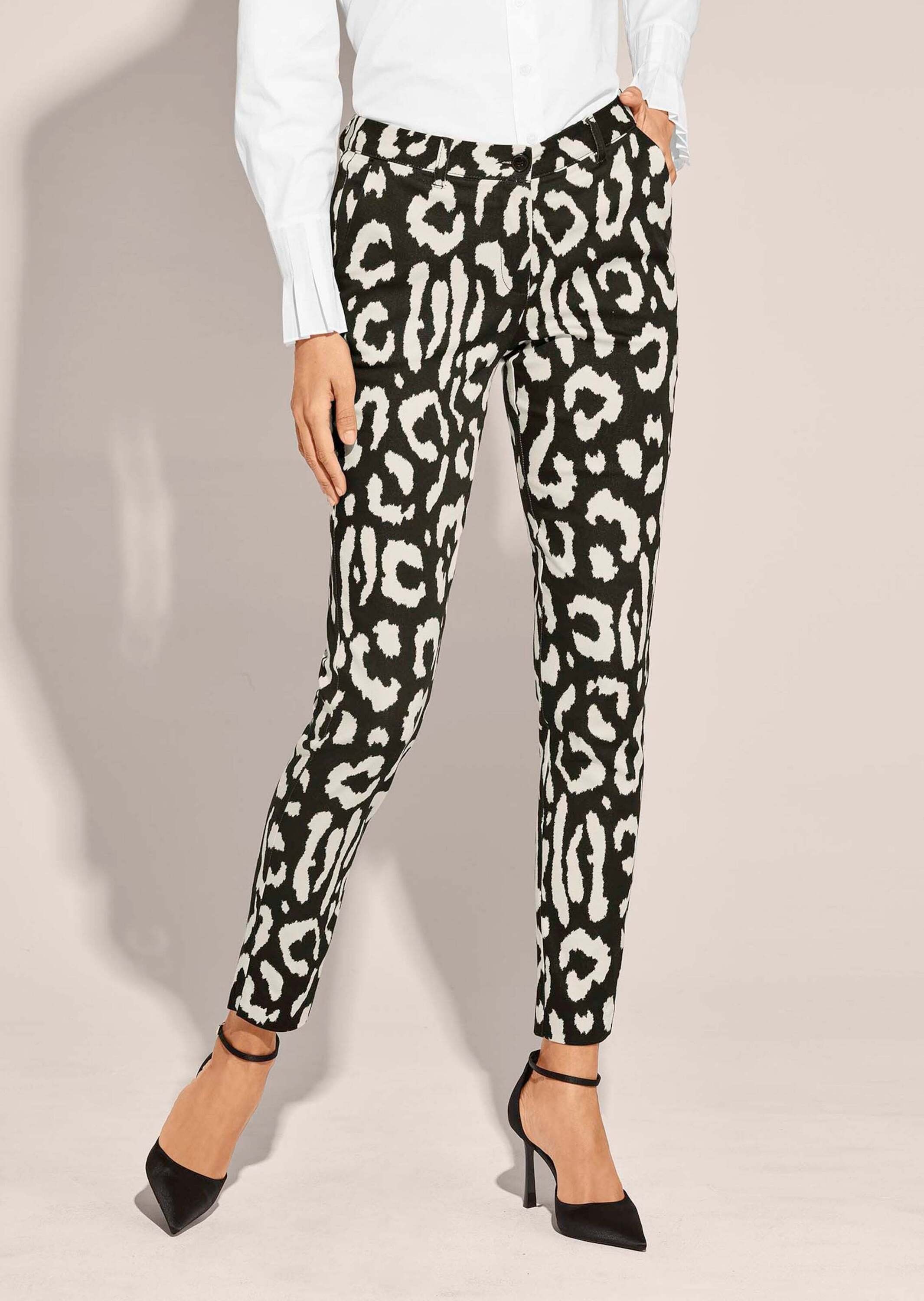 MADELEINE Stoffhose »Hose Druckhose mit kontraststarkem Animal-Print«