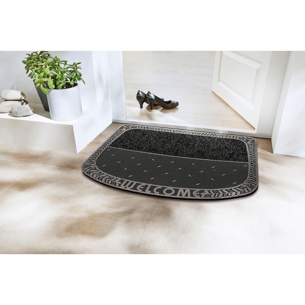 Home2Fashion Fußmatte »TC Clean Tendri, Welcome«, rechteckig, Schmutzfangmatte, mit Spruch, robust, In- und Outdoor geeignet