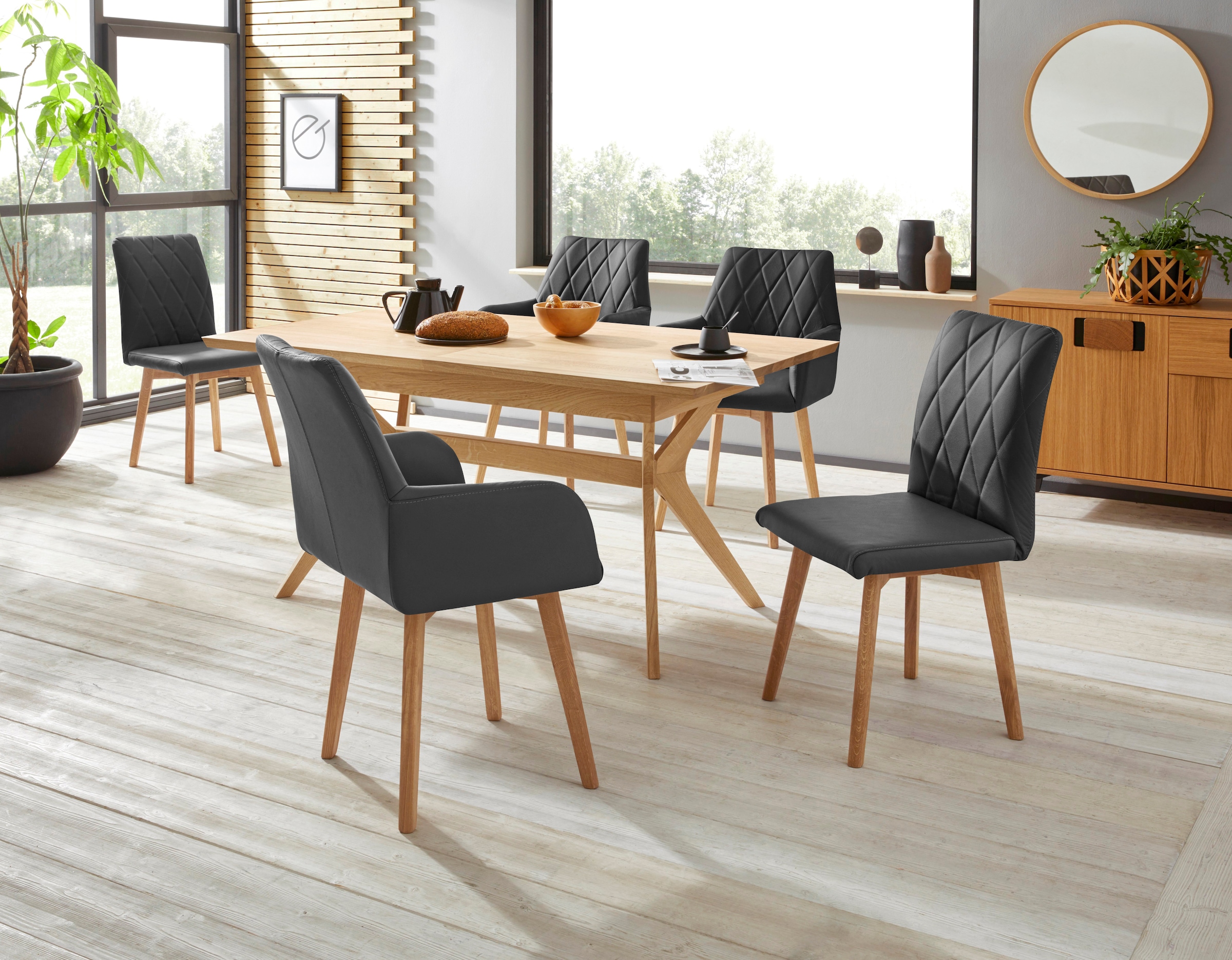 Home affaire Esszimmerstuhl "Brest" (Set) 2 Stk. Leder Armlehnstuhl in Lede günstig online kaufen