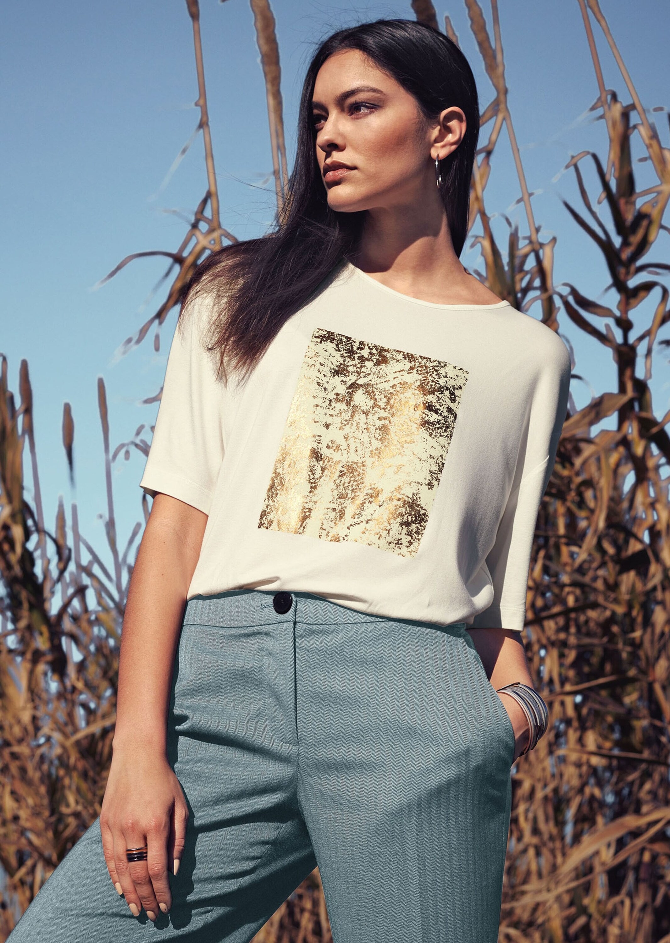 MADELEINE Kurzarmshirt »Shirt Oversized-Shirt mit exklusivem Glanz-Print«