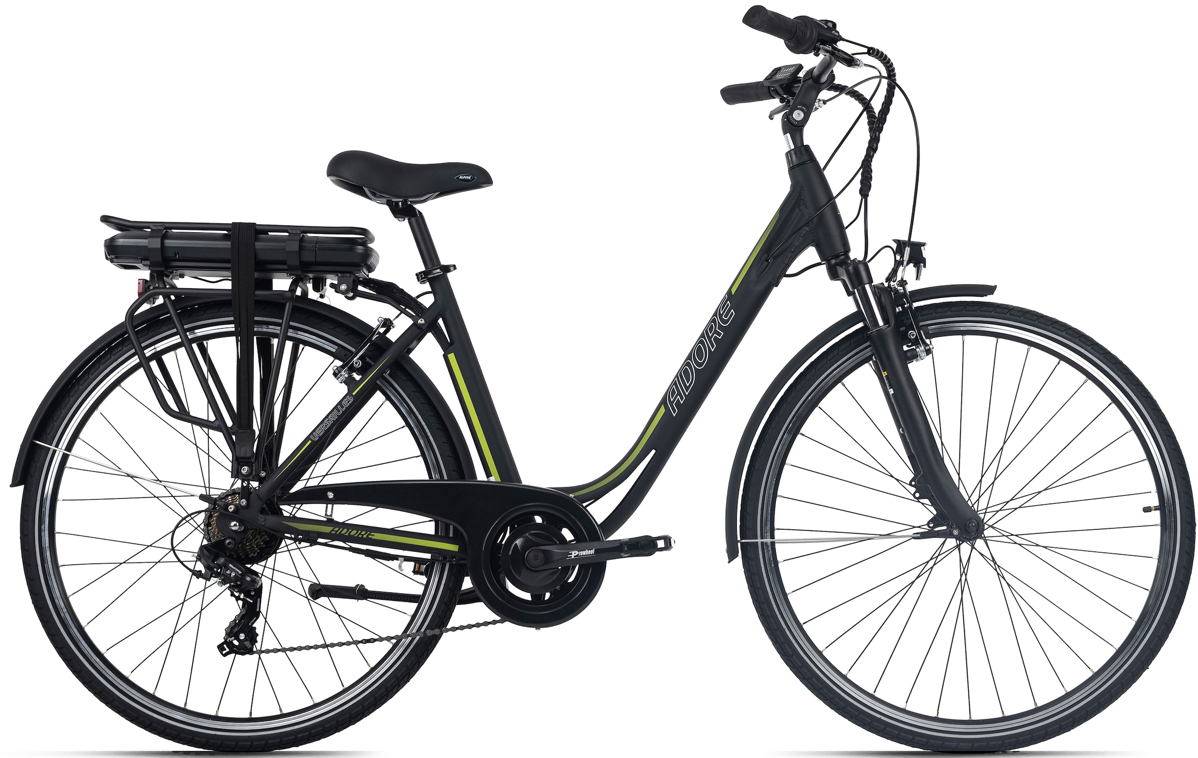 Adore E-Bike "Versailles", 7 Gang, Shimano, Tourney, Heckmotor 250 W, Pedelec, Elektrofahrrad für Damen u. Herren