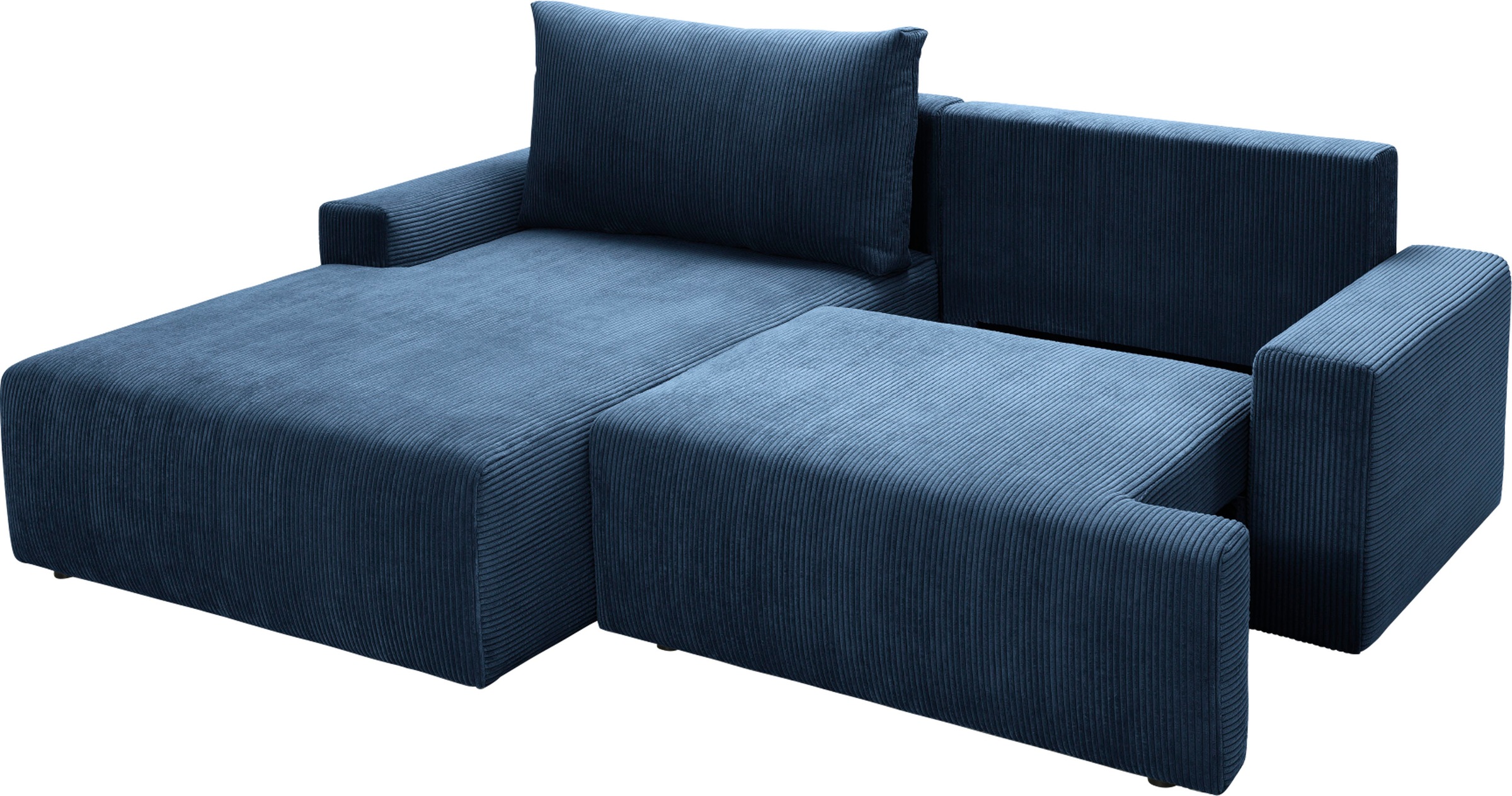 exxpo - sofa fashion Ecksofa »Orinoko, aktuelles Design und hoher Sitzkomfort, L-Form«, inkl. Bettfunktion und Bettkasten, schöne Farben im angesagten Cord