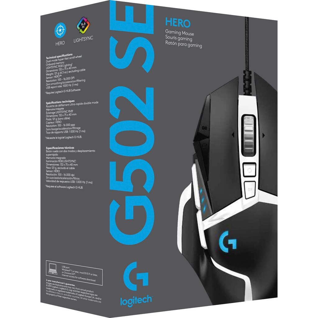 Logitech G Gaming-Maus »G502 SE HERO«, kabelgebunden