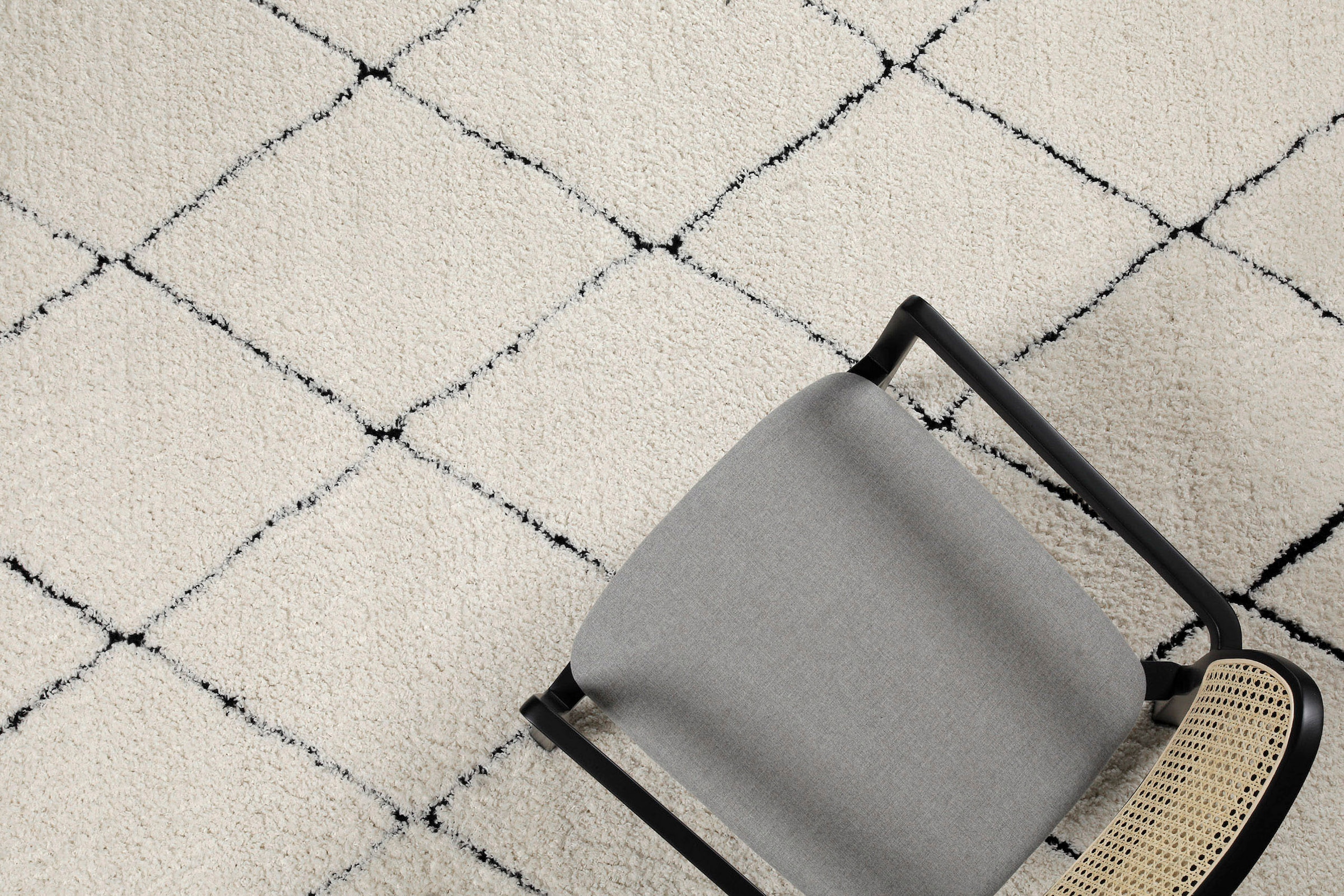 my home Hochflor-Teppich »Aveline, auch als Läufer erhältlich«, rechteckig, 35 mm Höhe, Langflor, Shaggy im Berber Stil, geometrisch, Raute, Wohnzimmer