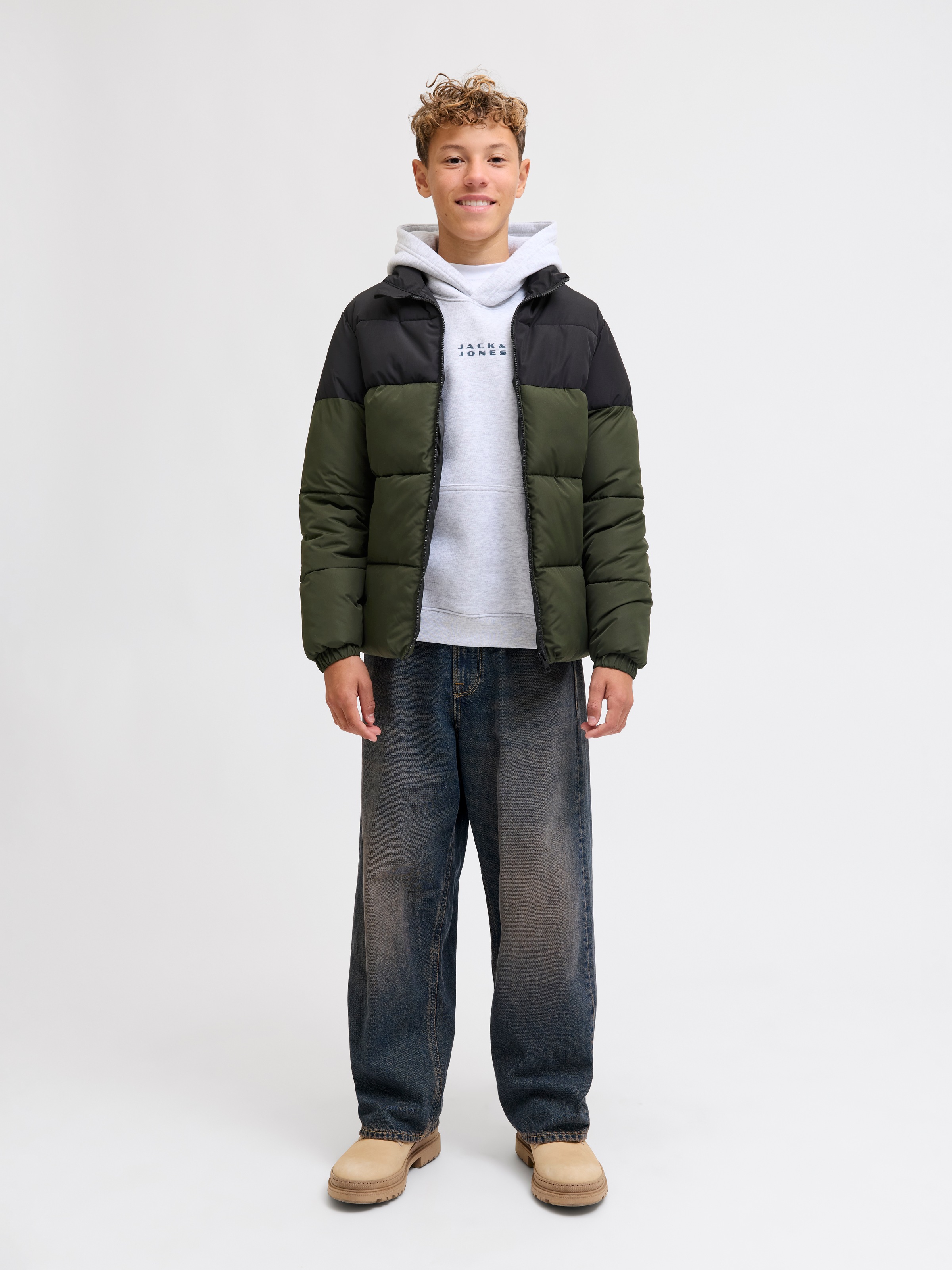 Jack & Jones Junior Steppjacke »JJMAZE PUFFER COLLAR JNR« ohne Kapuze