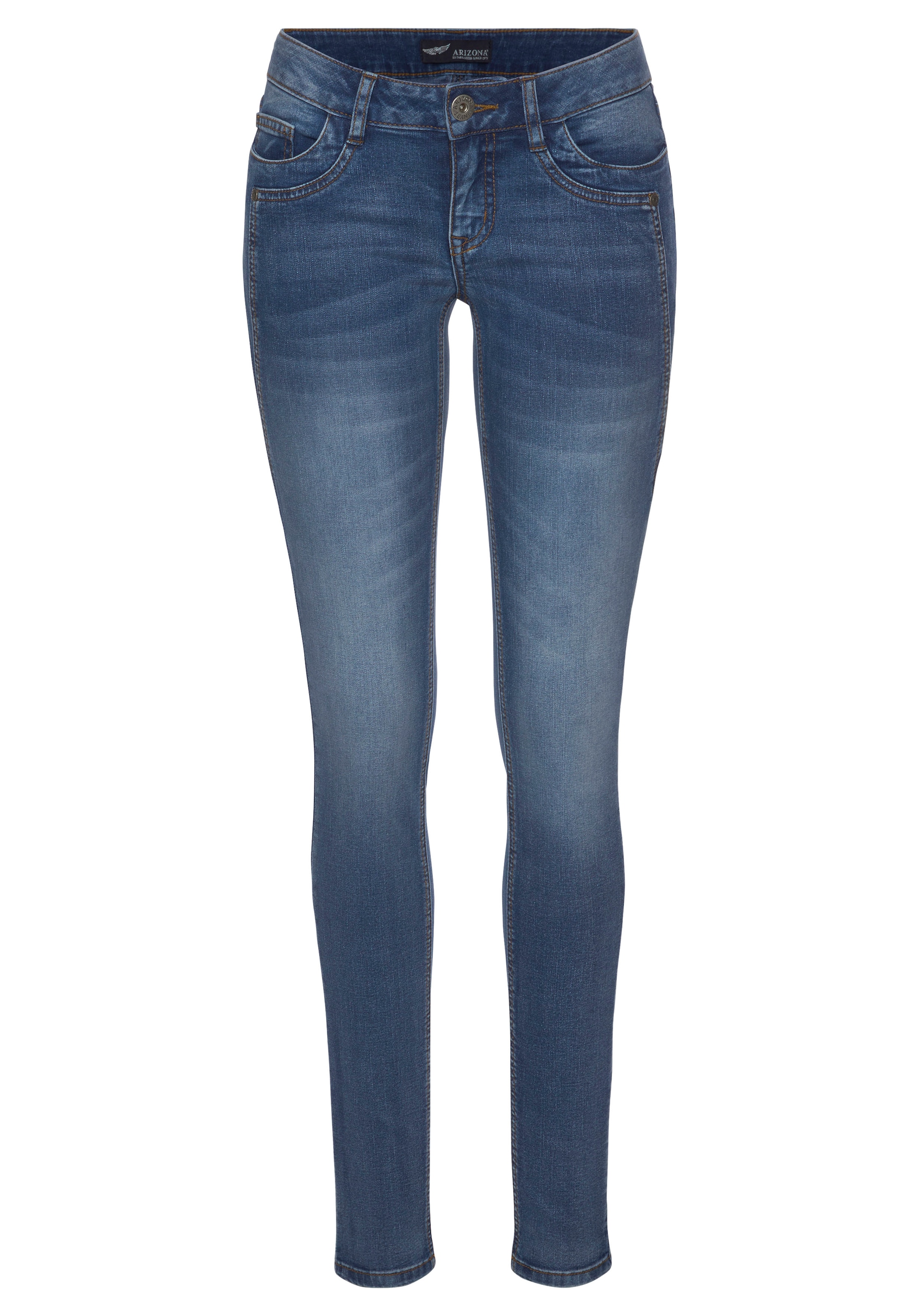 Arizona Skinny-fit-Jeans »mit Keileinsätzen«, Low Waist