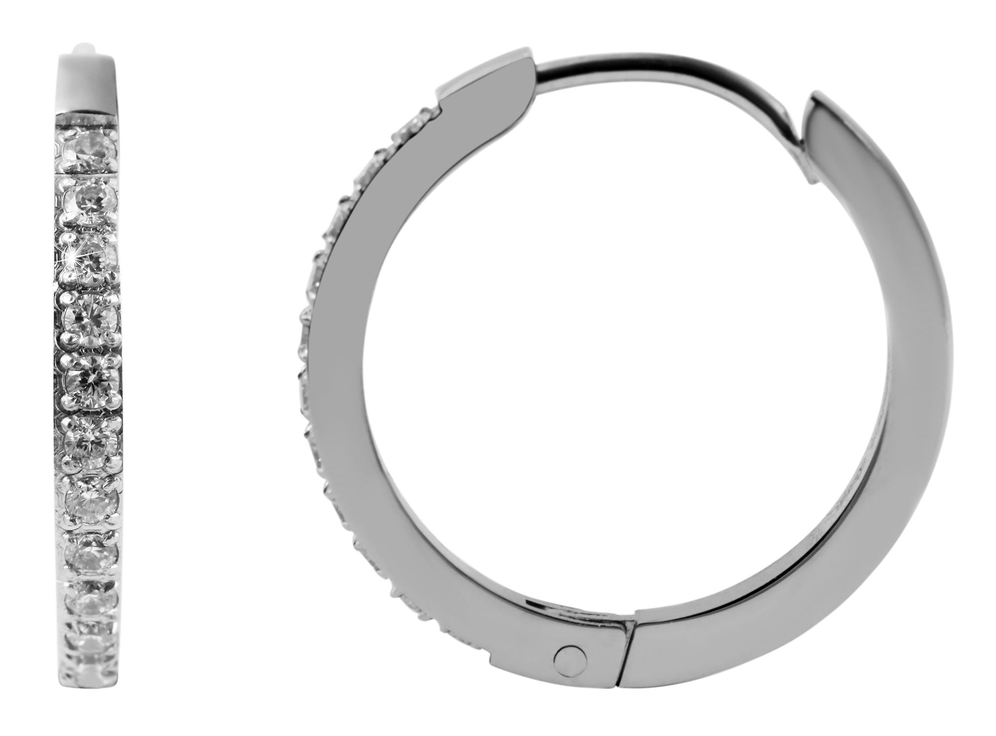 Adelia´s Paar Creolen "Ohrringe – Creole aus Edelstahl mit Strass" Eine schöne Geschenkidee für jeden Anlass