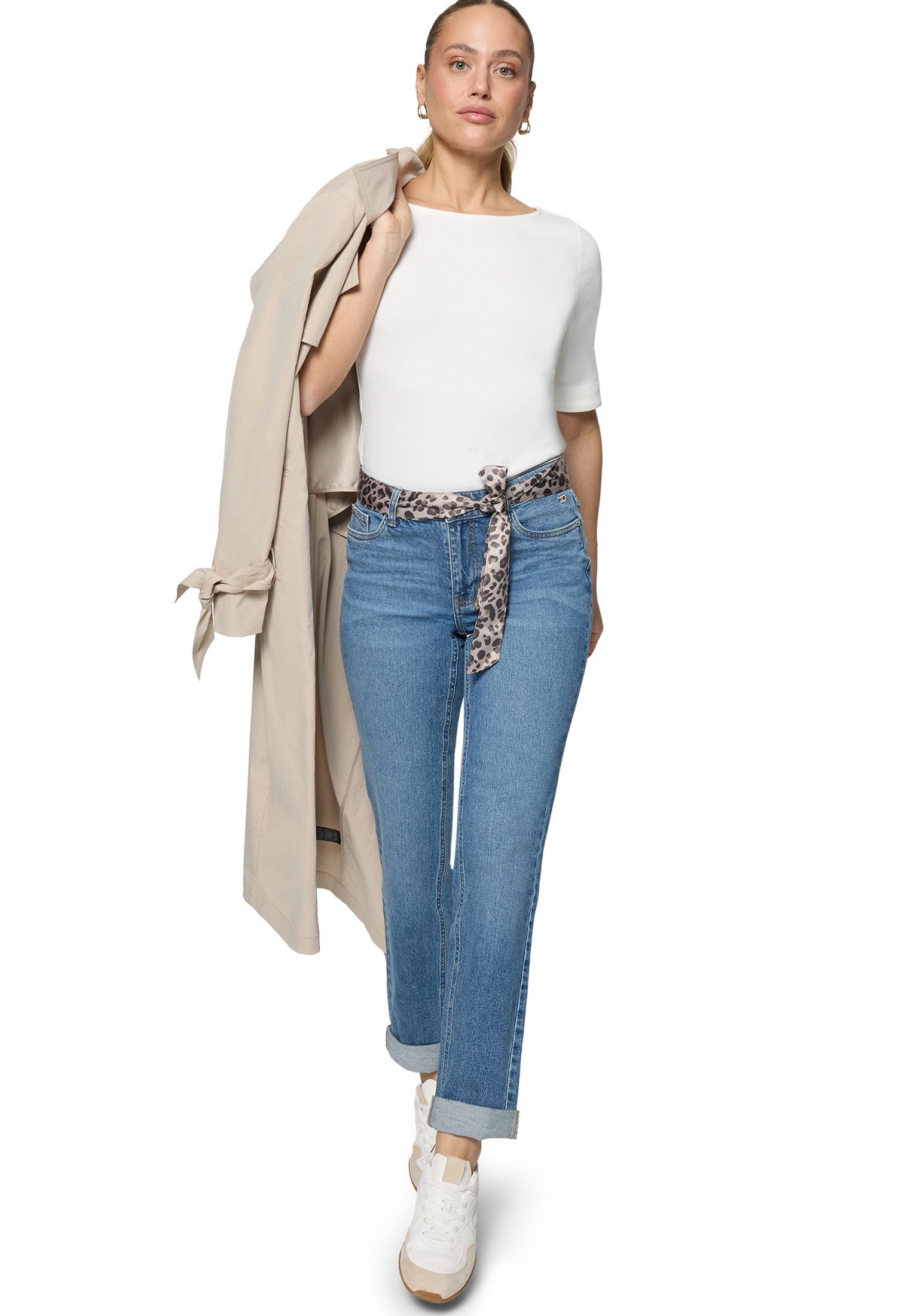 Zero Slim-fit-Jeans »Damen mit Leo-Gürtel Style Orlando 28 Inch«