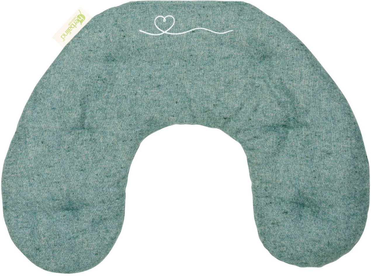 Nackenhörnchen HERBALIND, B:30cm H:2cm L:40cm, grün, Bezug: 100% Baumwolle, Funktionskissen, "4065", 30x40 cm, Füllung Getreidemischung mit Minze