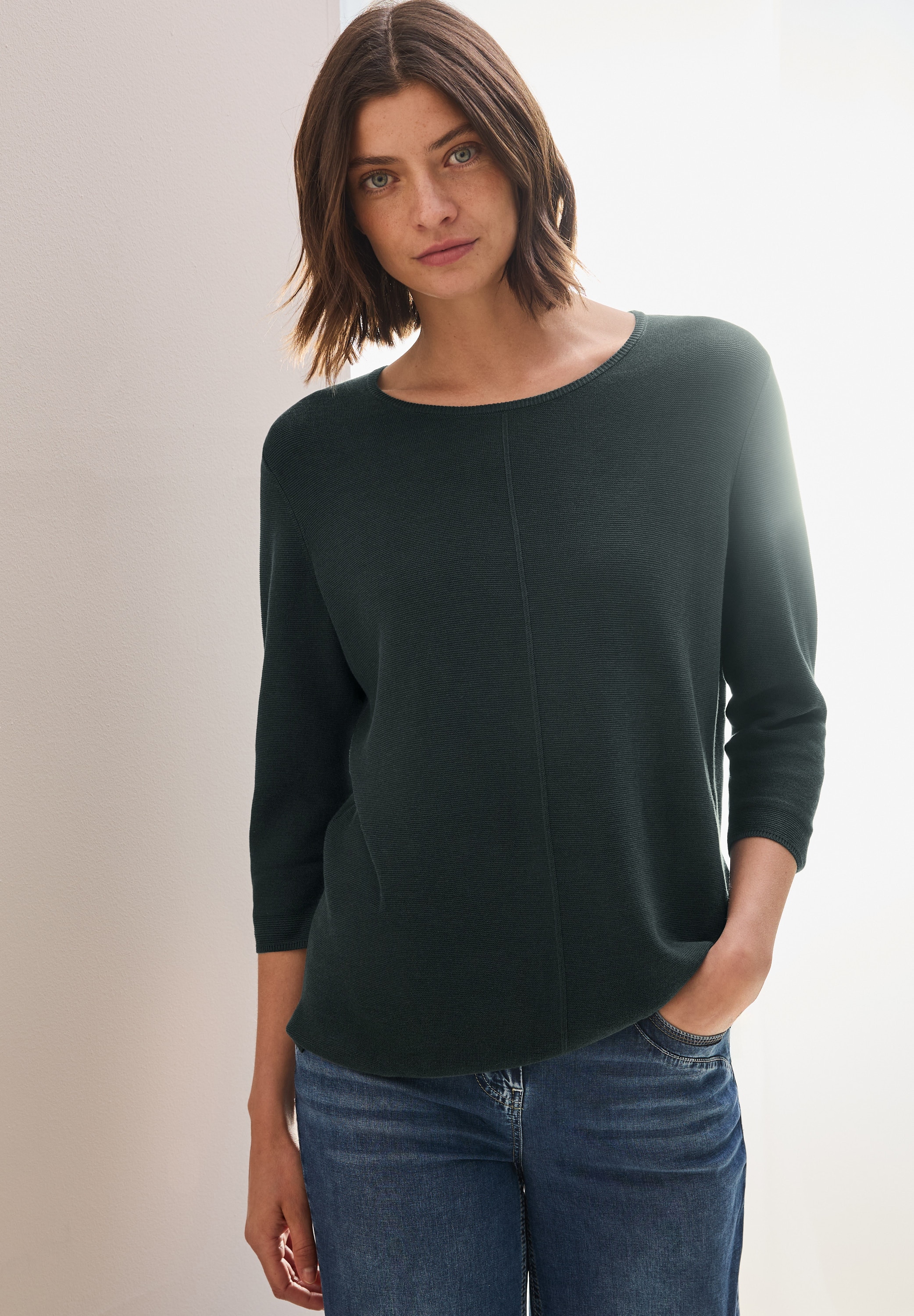 Cecil Strickpullover, mit 3/4-Arm und Rundhals
