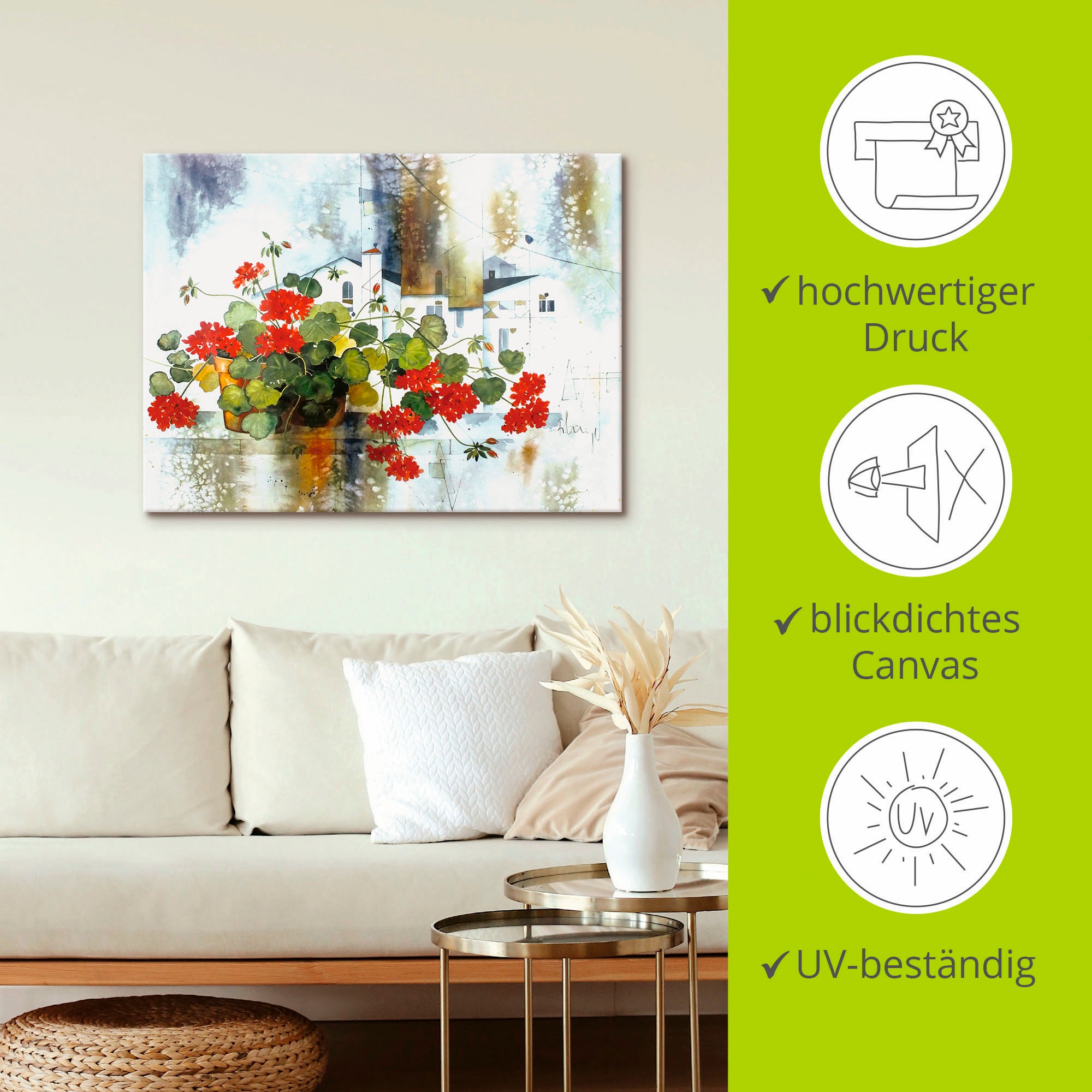 Artland Leinwandbild »Fantasie I« Blumen 1 Stk. tlg. auf Holzrahmen gespannt