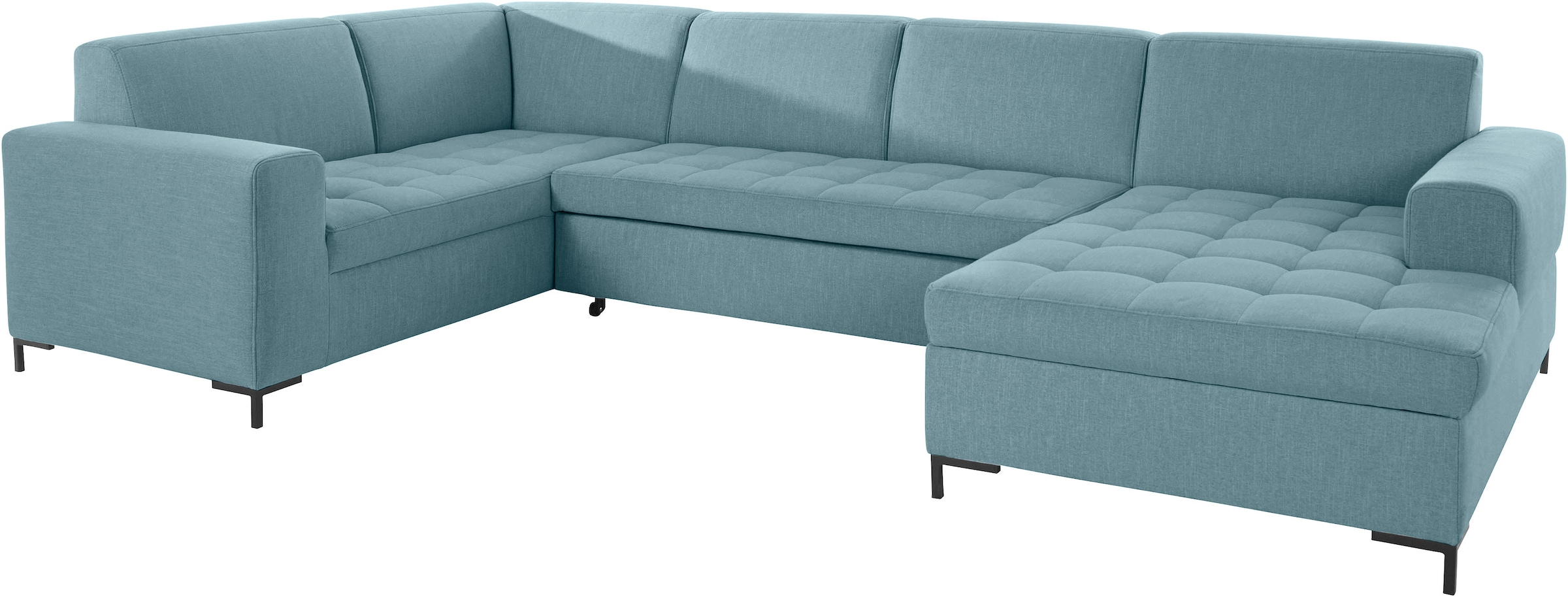 OTTO products Wohnlandschaft »Grazzo U-Form«, hochwertige Stoffe aus recyceltem Material, Steppung im Sitzbereich