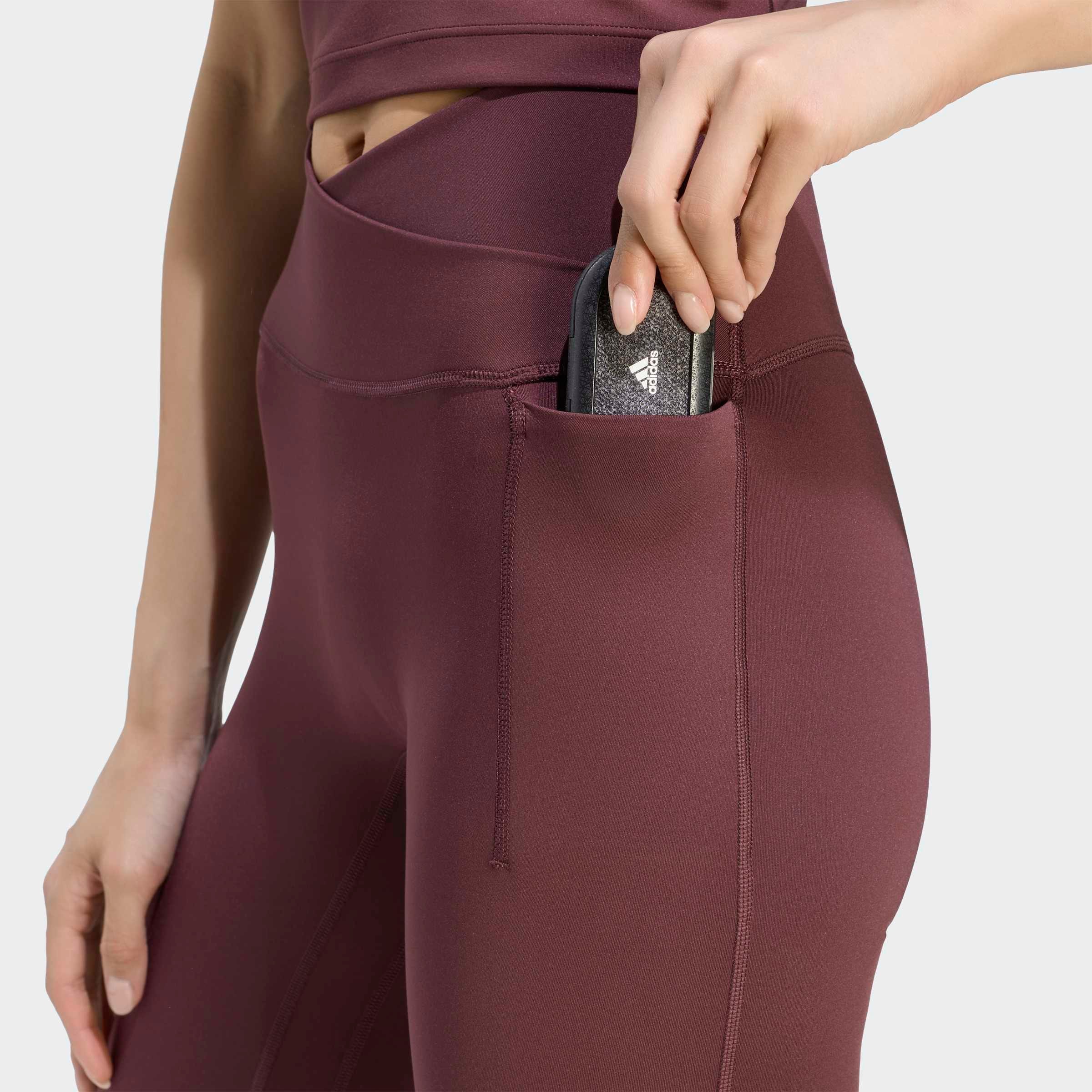 adidas Performance Trainingstights »3-STREIFEN STUDIO ALL ME LEGGINGS, ÜBERKREUZTER BUND, N«