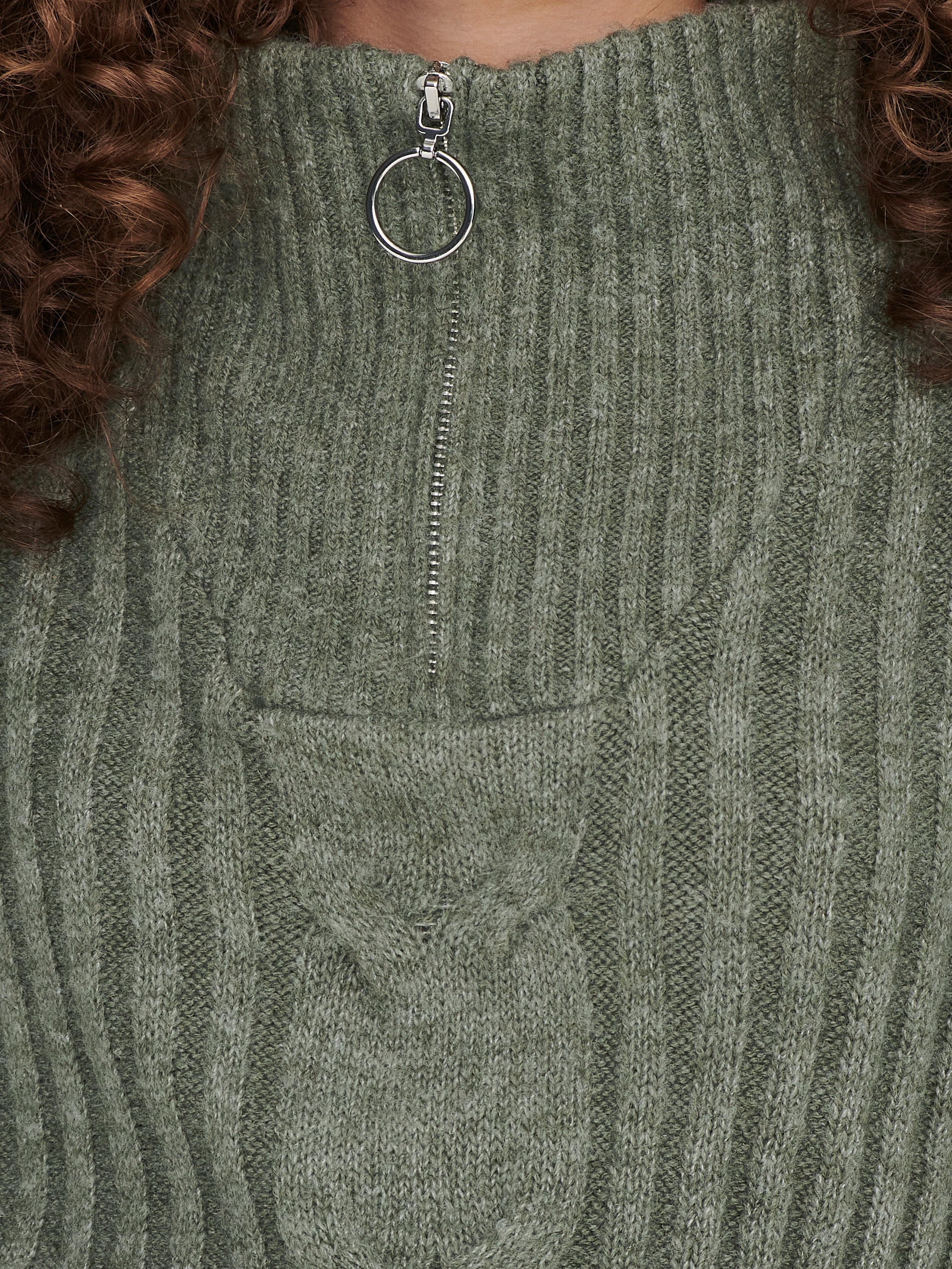 Thumbnail - JDY Stehkragenpullover "JDYANDREA L/S ZIP CABLE PULLOVE KNT NOOS"