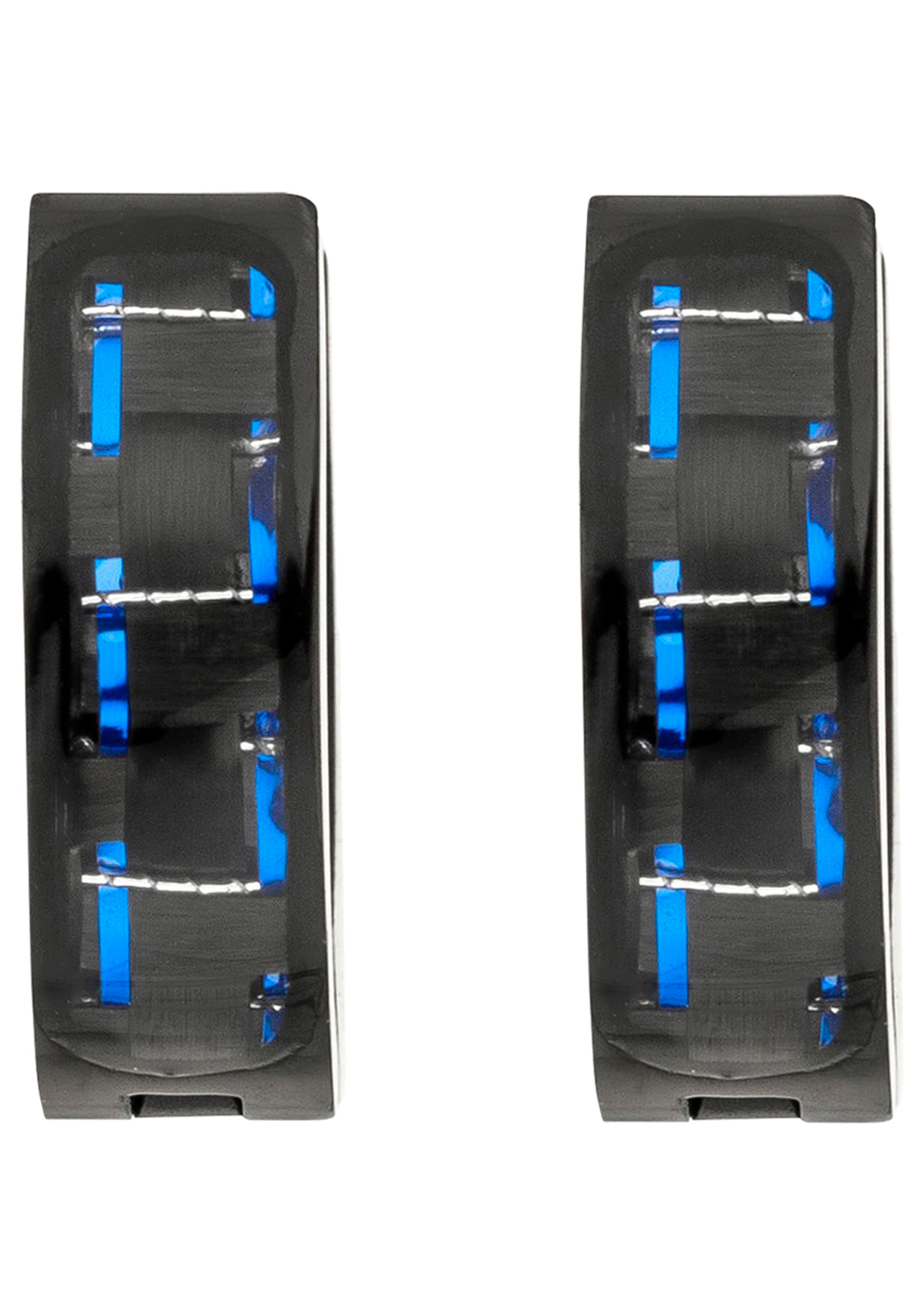 JOBO Paar Creolen Edelstahl schwarz beschichtet mit Carbon