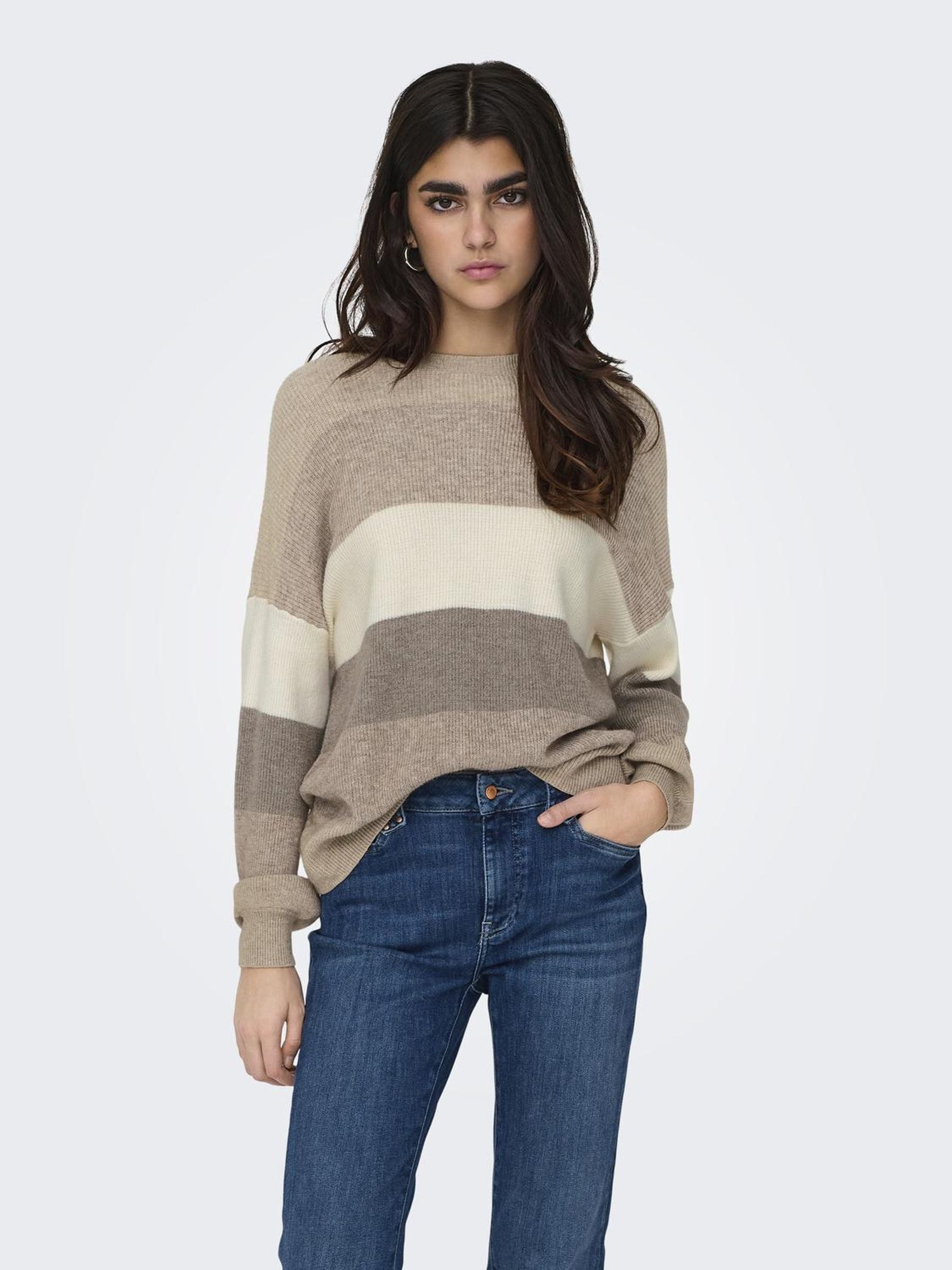 ONLY Strickpullover "ONLATIA L/S STRIPE PULLOVER KNT NOOS" mit Colorblock D günstig online kaufen