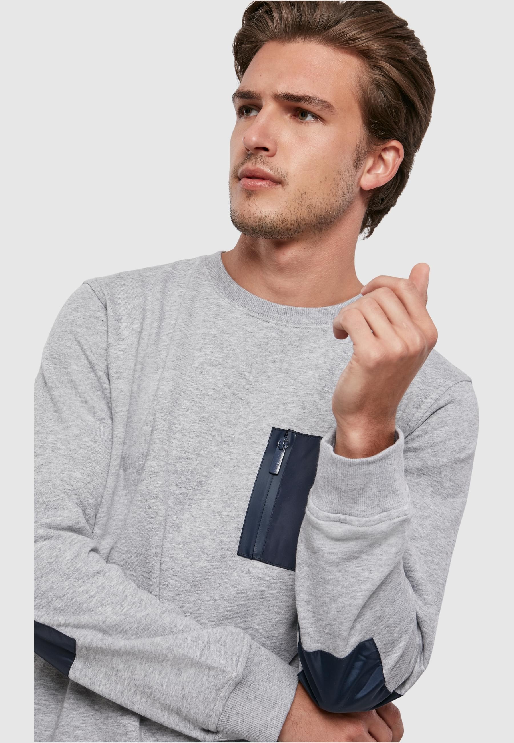 URBAN CLASSICS Rundhalspullover »Urban Classics Herren Military Crew«, (1 tlg.)