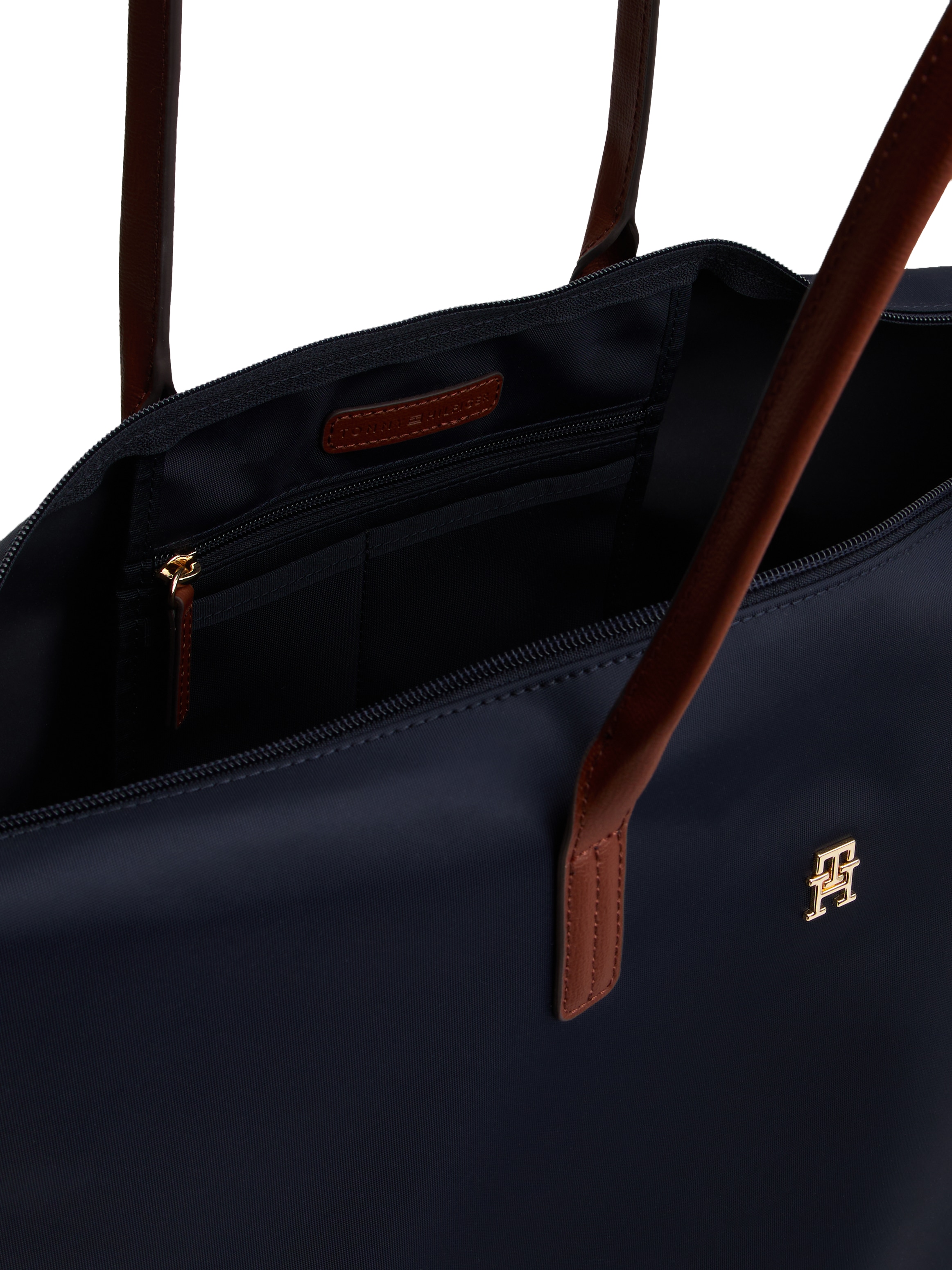 Tommy Hilfiger Tragetasche »POPETTE MAXI TOTE«, Damen Umhängetasche, Schultertasche mit Leder-Tragegriffen