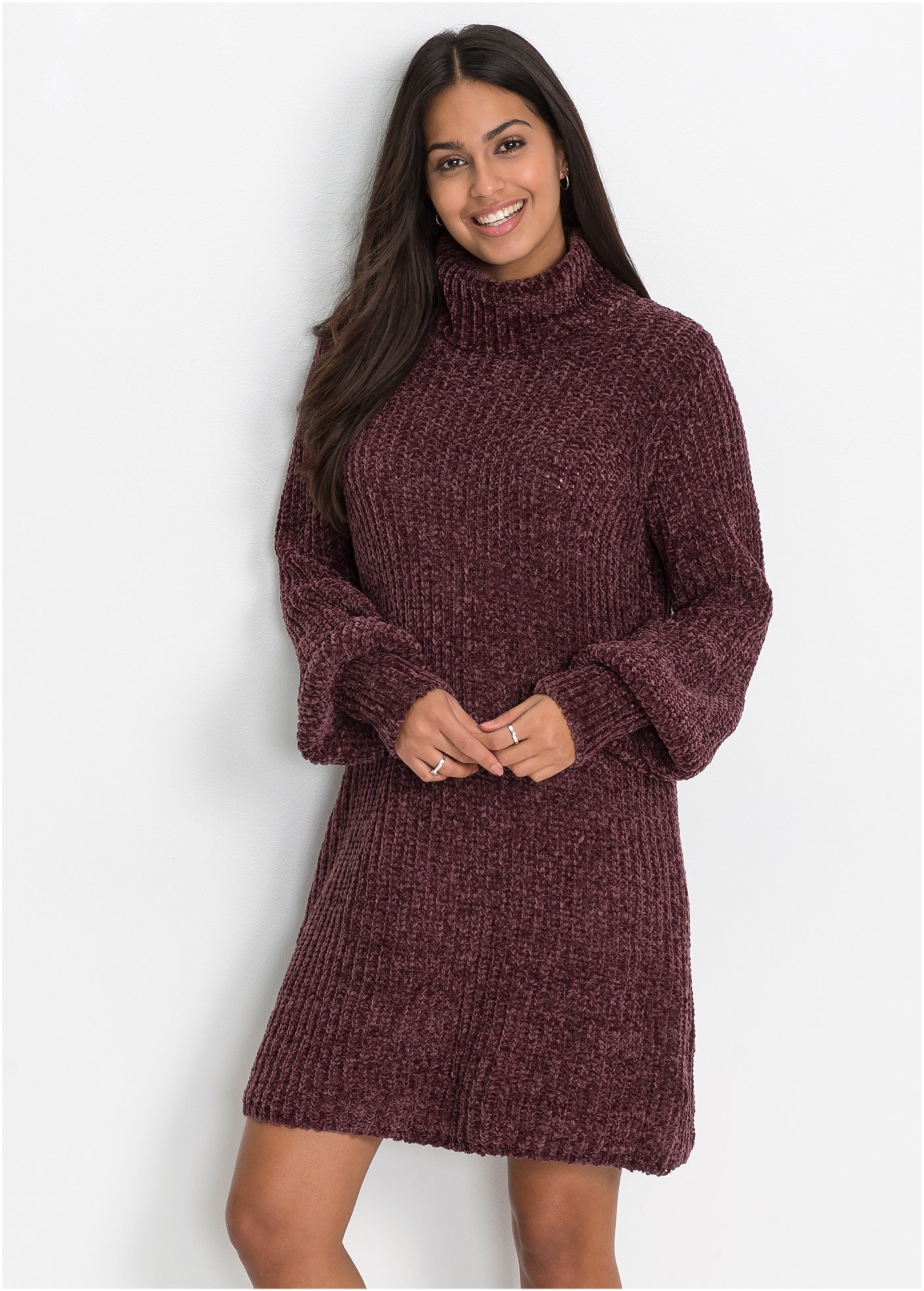 bonprix "Chenille Strickkleid aus recyceltem Polyester" für eleganten Look, aus Chenille-Qualität, aus recyceltem Polyester