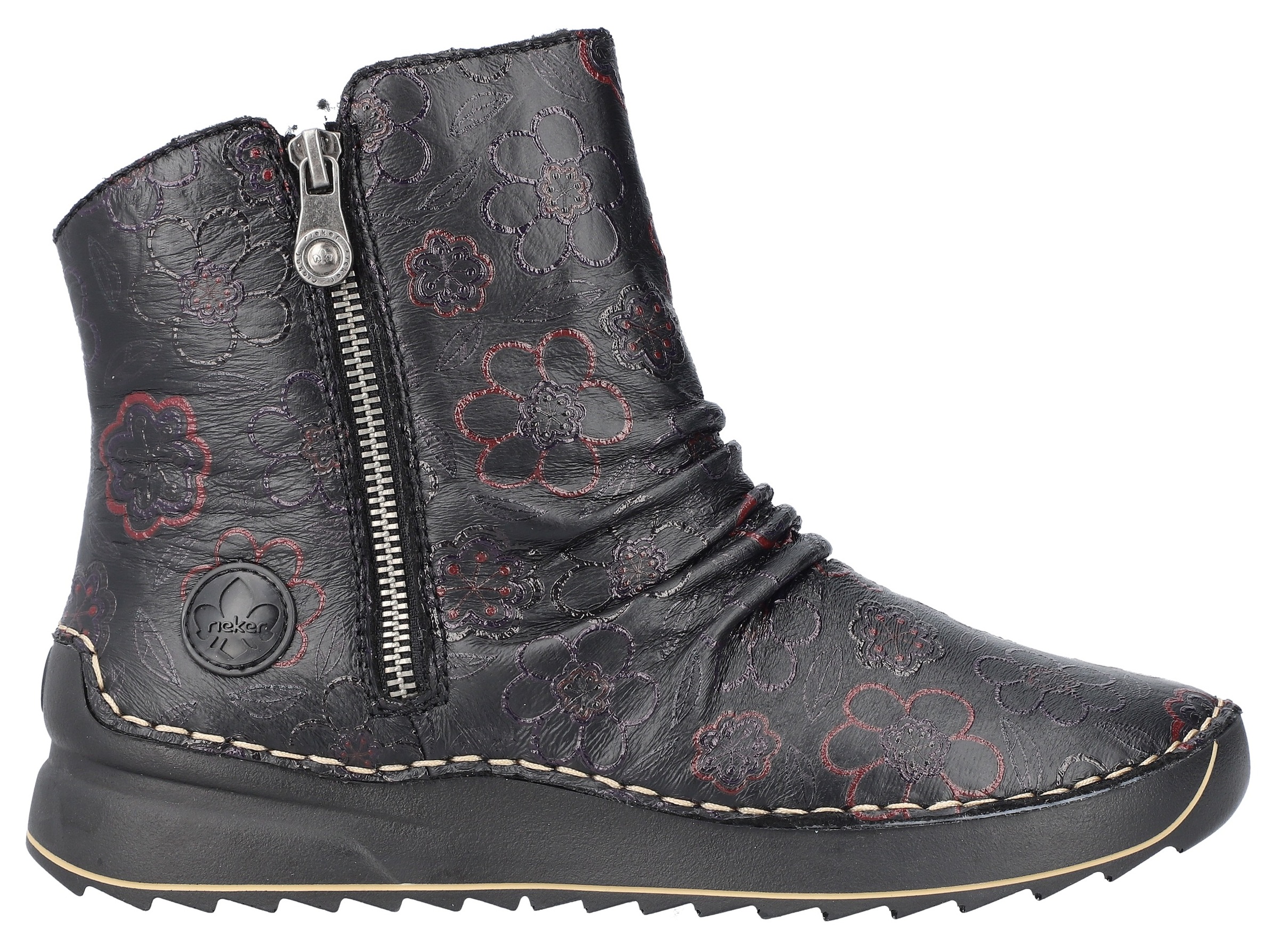 Rieker Winterboots, Plateaustiefelette, Print-Boots mit Außenreißverschluss