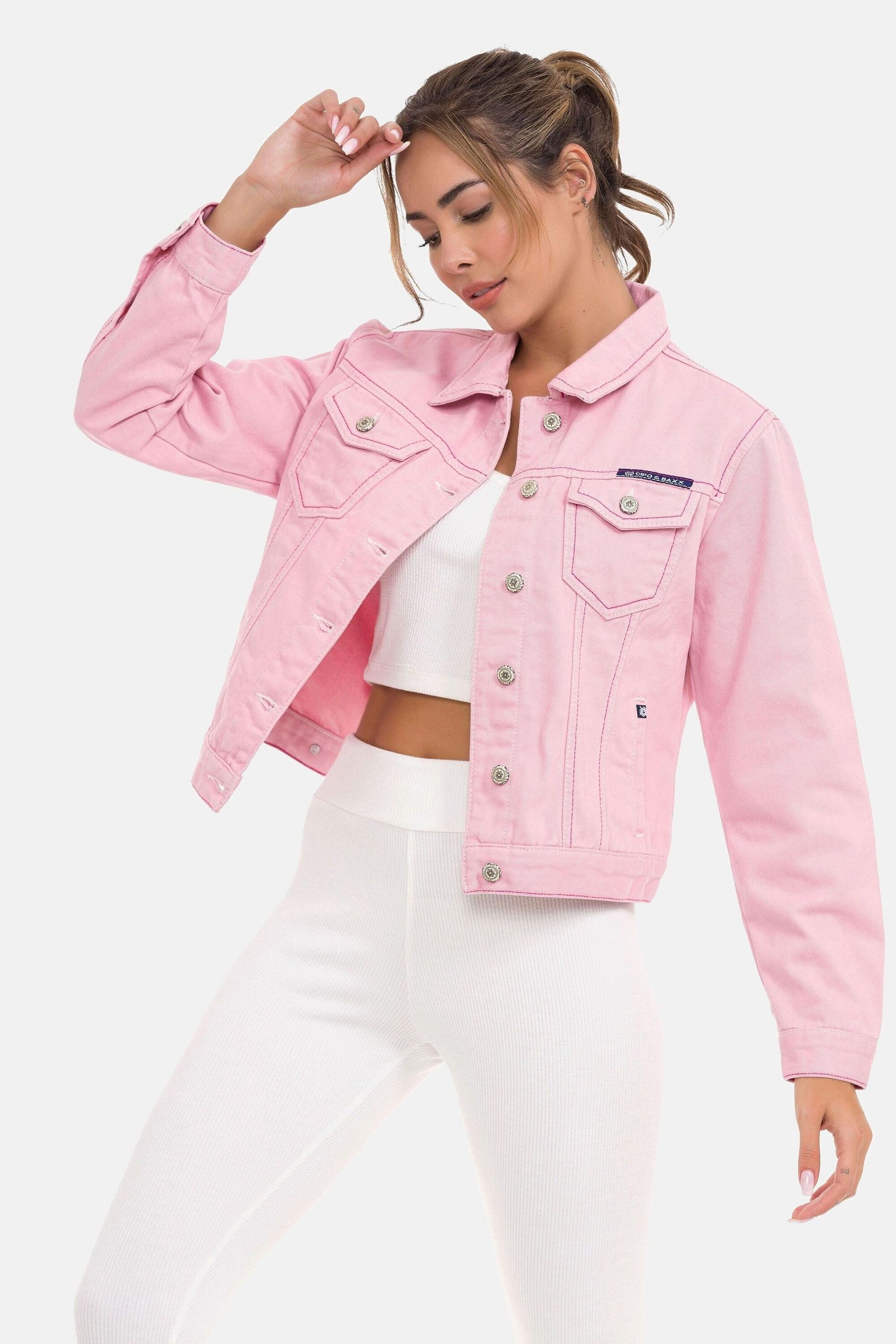 Thumbnail - Cipo & Baxx Jeansjacke "Jeansjacke", ohne Kapuze, mit stylischen auffälligen Elementen, WJ211
