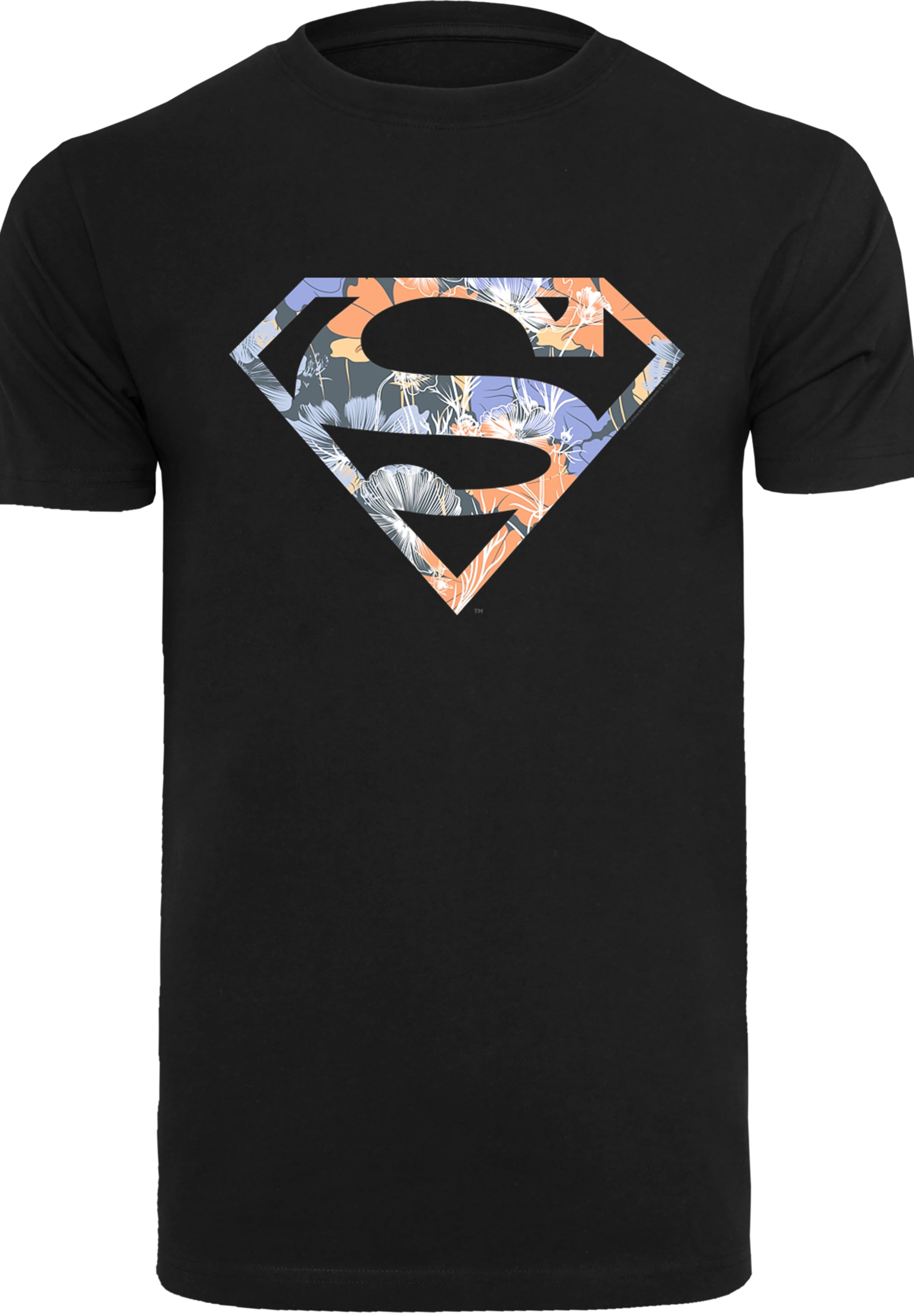 F4NT4STIC Kurzarmshirt »F4NT4STIC Herren Superman Floral Logo 2 with T-Shirt Round Neck«, (1 tlg.)