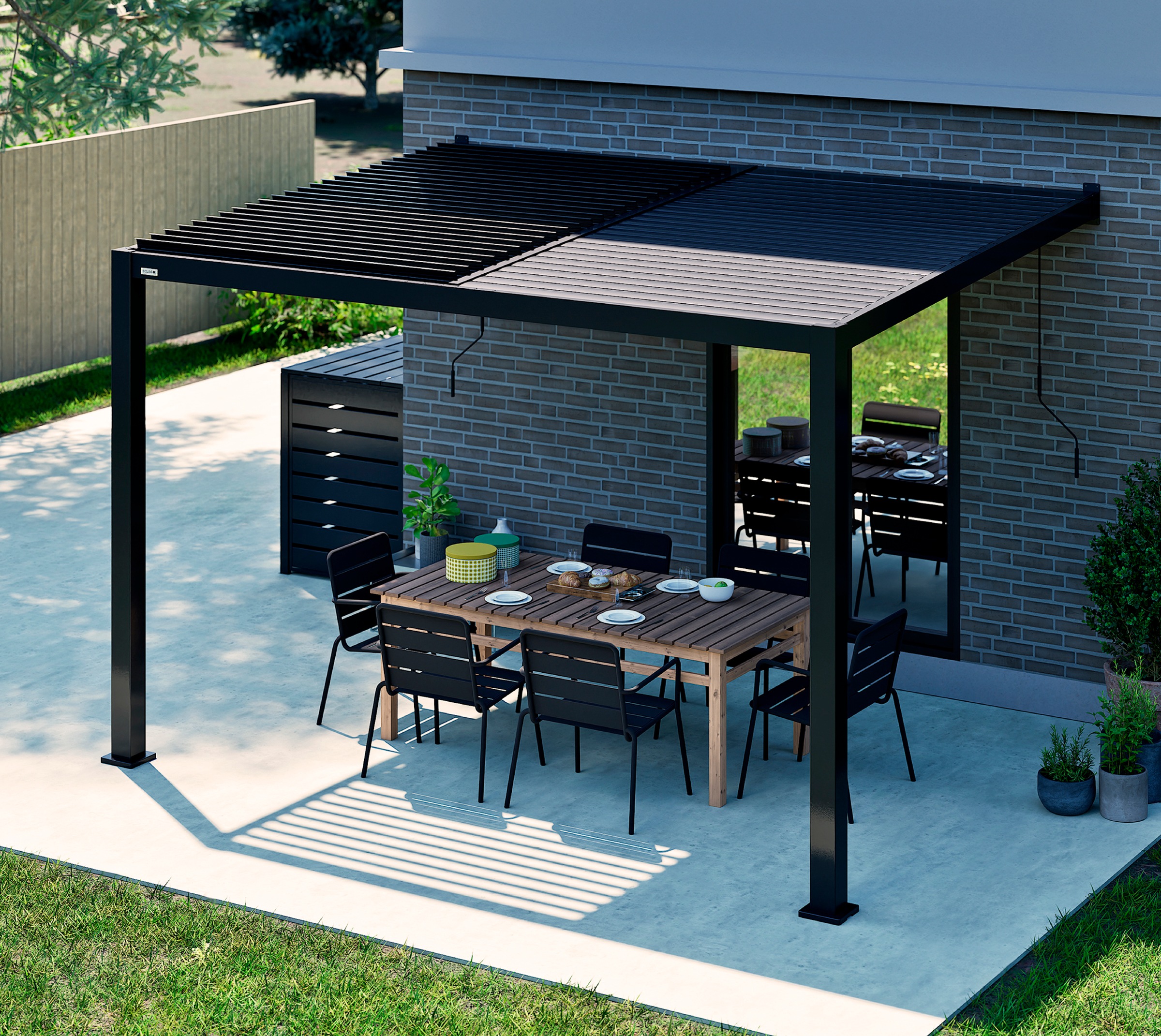 Sojag Terrassendach »Terrassenüberdachung Hana 1013 Schwarz« Mit individuell verstellbaren Lamellen