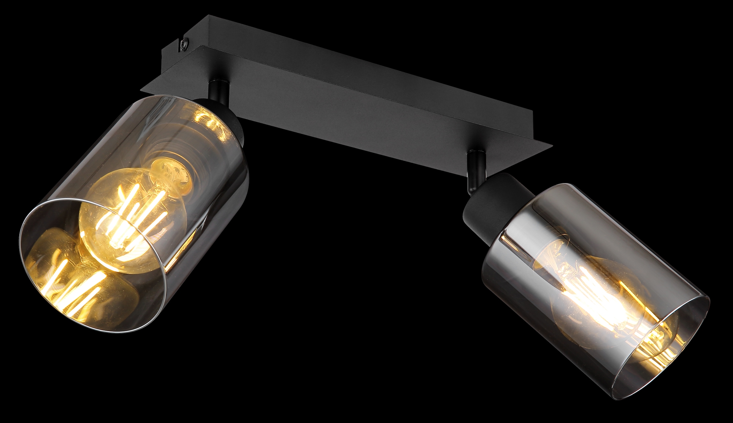 GLOBO LIGHTING Deckenstrahler »HADERA«, Leuchtmittel E27 | ohne Leuchtmittel, Strahler/Glas rauchfarben/Wohnzimmer/Flur/LxBxH: 270x90x215mm