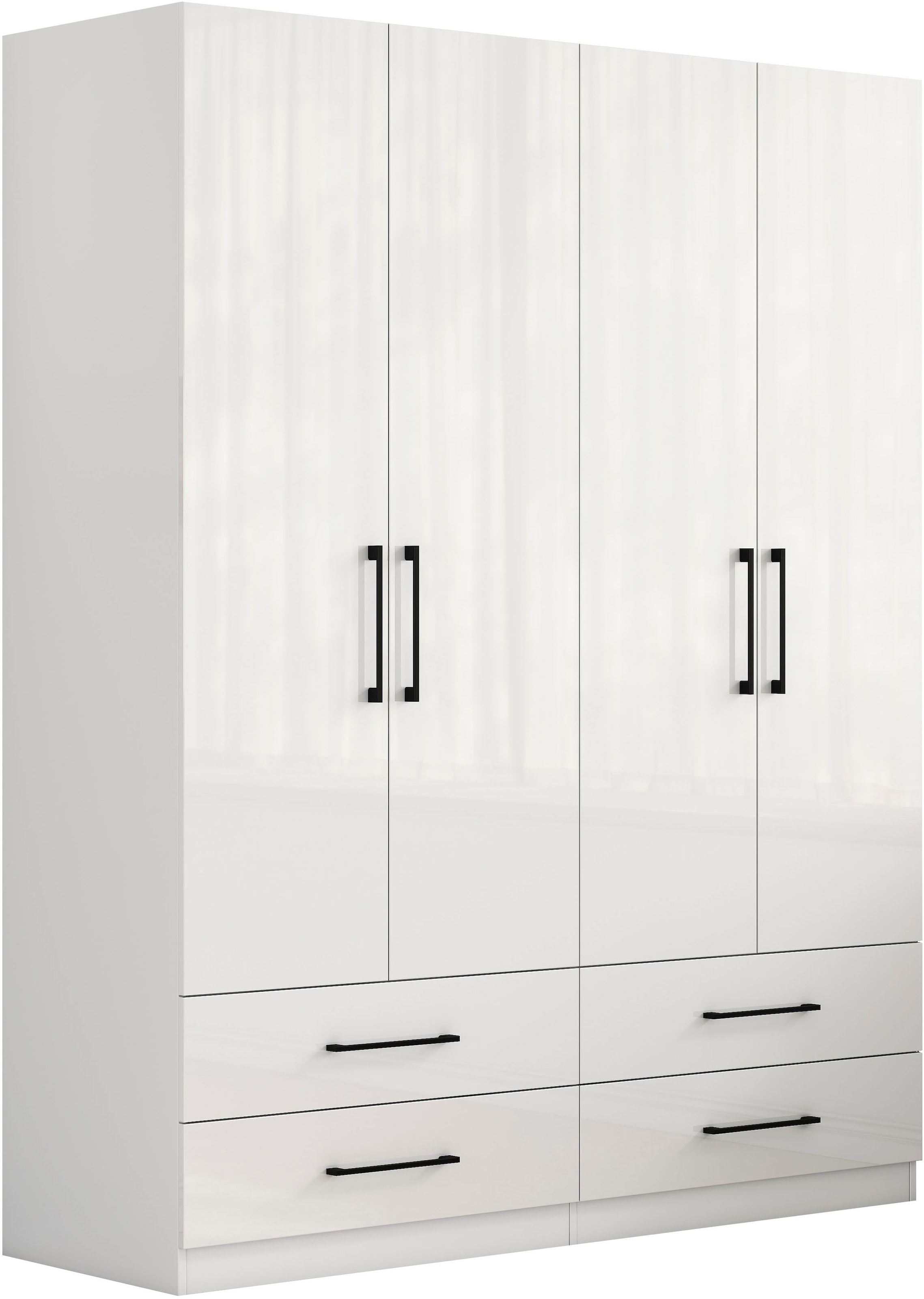 OTTO home Kleiderschrank »Sylt Schlafzimmerschrank Bestseller mit hochglänzenden Fronten«, (Drehtürenschrank mit 4 Schubladen und 4 Türen), Schrank in Breite 160 mit viel Stauraum
