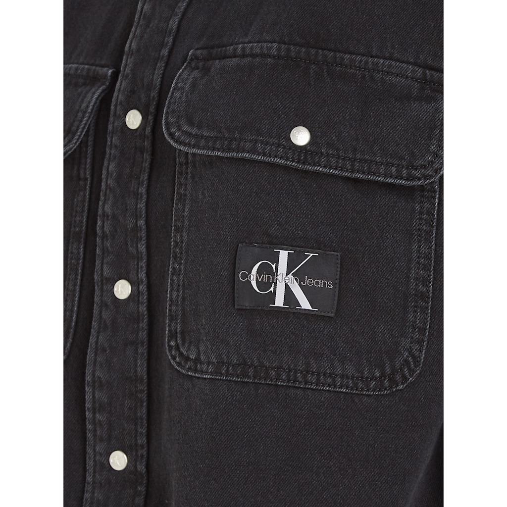 Calvin Klein Jeans Jeansbluse »OVERSIZED CROP ROUNDED HEM SHIRT«