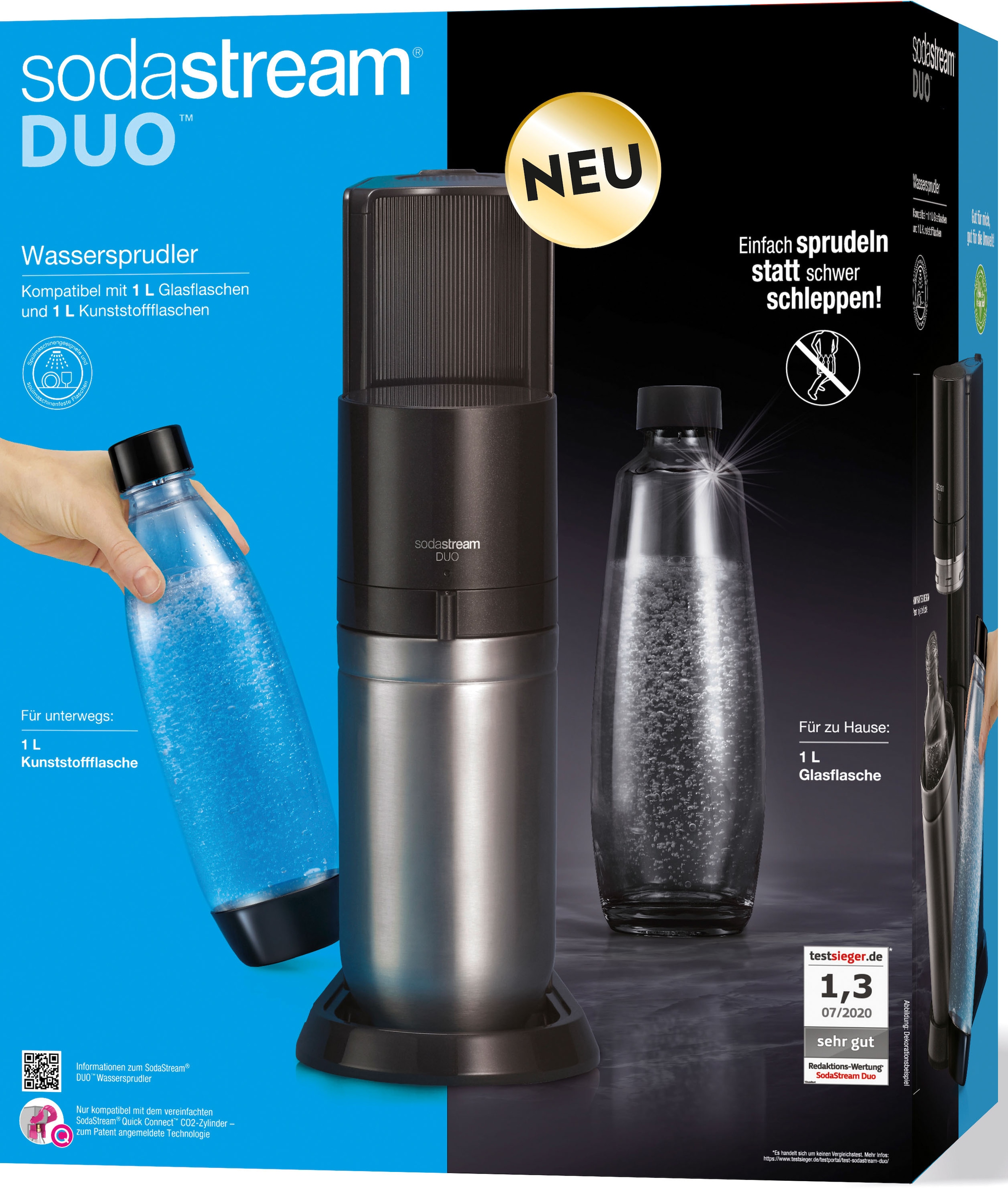 tlg.), | DUO+CO2Zylinder,+Glasflaschen+Kunststoff-Flasche SodaStream auf SodaStreamSprudler Vorteilspack«, (Set, Raten 6 Wassersprudler »DUO BAUR