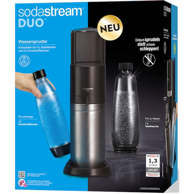 SodaStream Wassersprudler »DUO Vorteilspack«, (Set, 6 tlg.),  SodaStreamSprudler DUO+CO2Zylinder,+Glasflaschen+Kunststoff-Flasche auf  Raten | BAUR