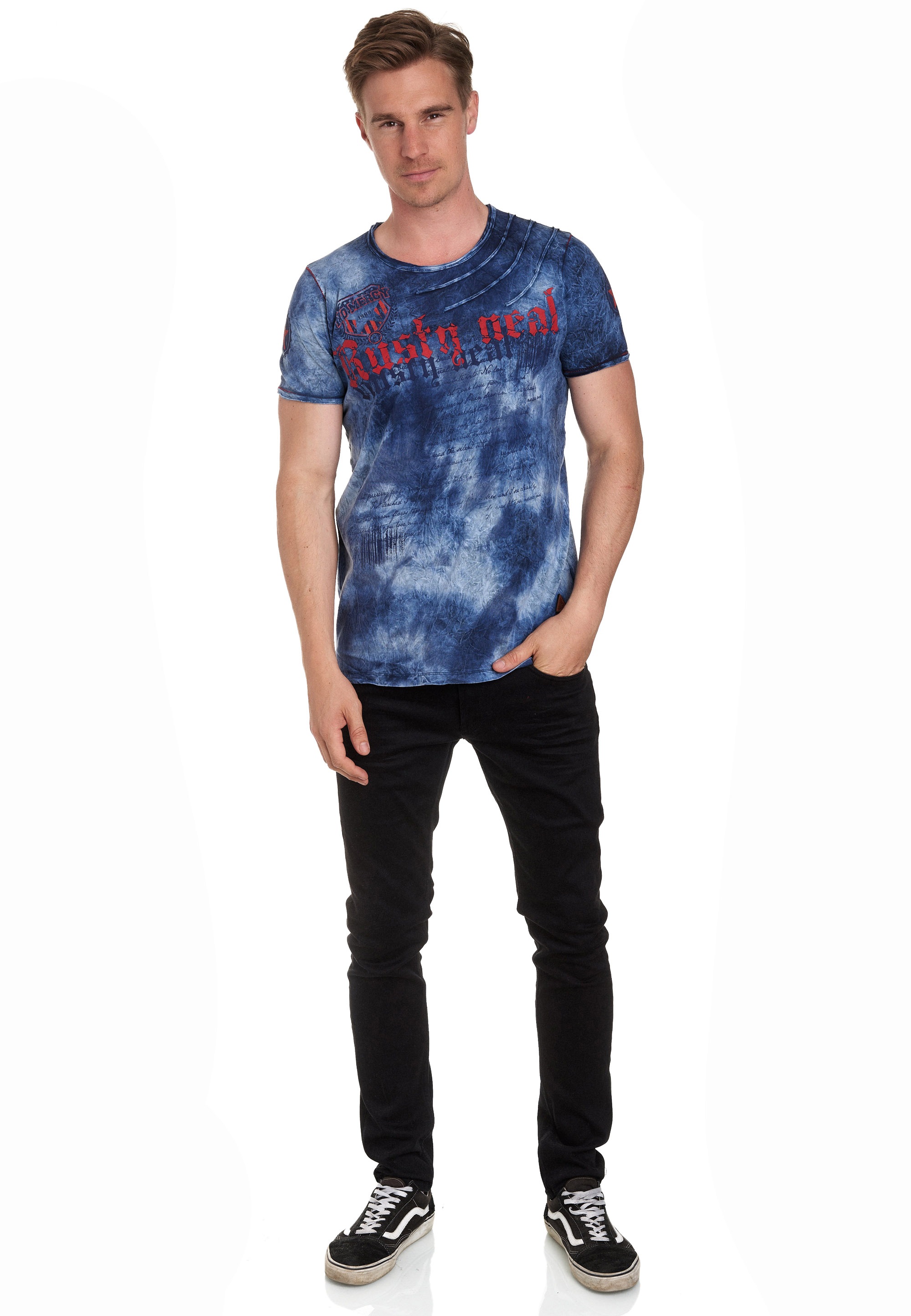 Rusty Neal T-Shirt, mit toller Batik-Optik