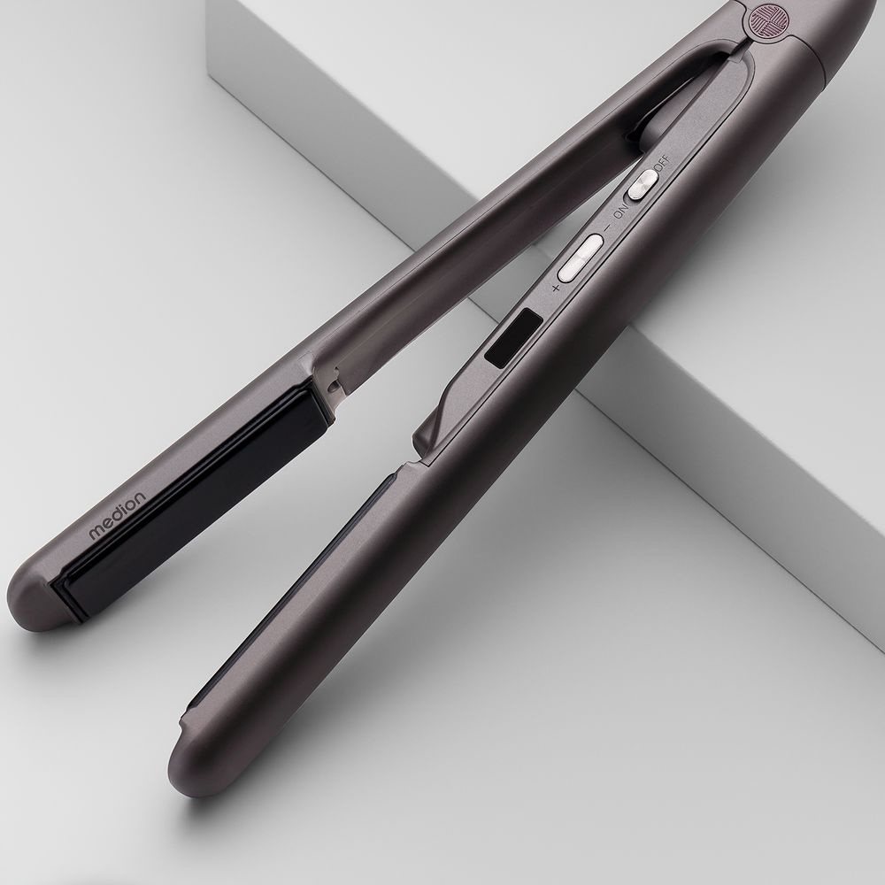 Medion® Glätteisen »HS2 (MD19865)«, Keramik-Turmalin, kabellos nutzbar, Flexible Styling-Platten, 5 regelbare Hitzestufen